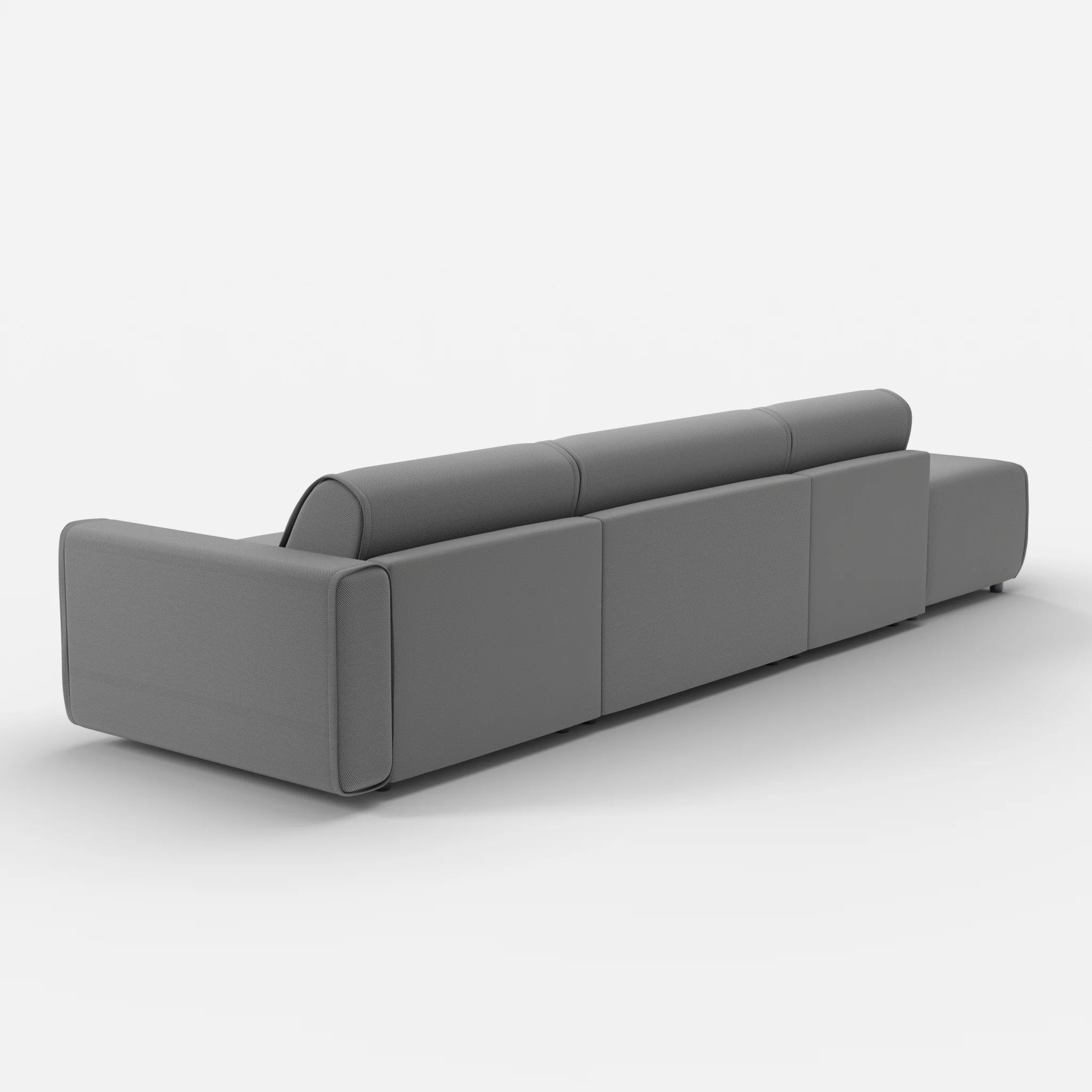 3 Sitzer Sofa Belleform mit offener Seite links 1 novumkies in Mittelgrau von hinten