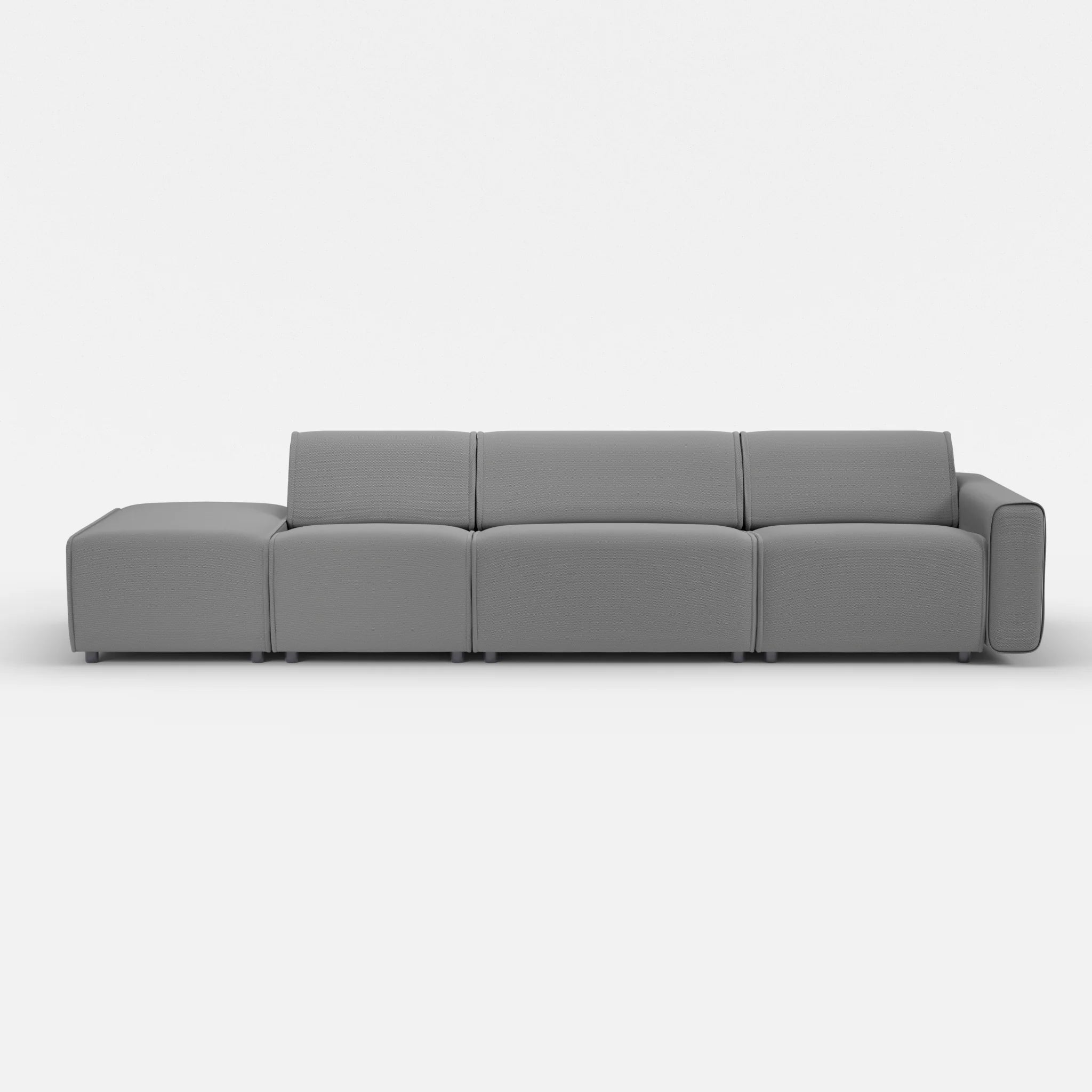 3 Sitzer Sofa Belleform mit offener Seite links 1 novumkies in Mittelgrau von vorne
