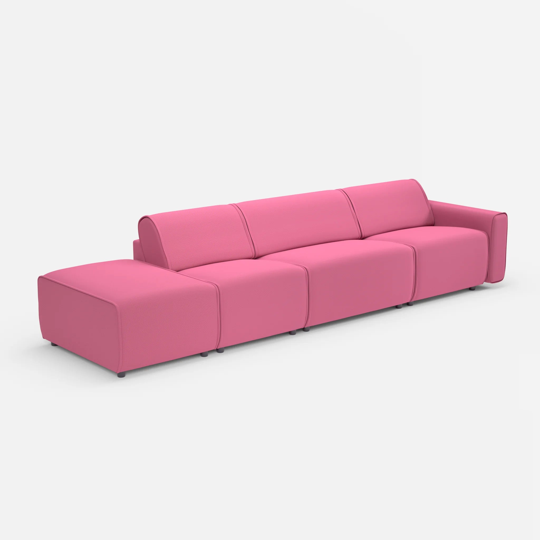 3 Sitzer Sofa Belleform mit offener Seite links 1 novumlitchi in Violett von der Seite