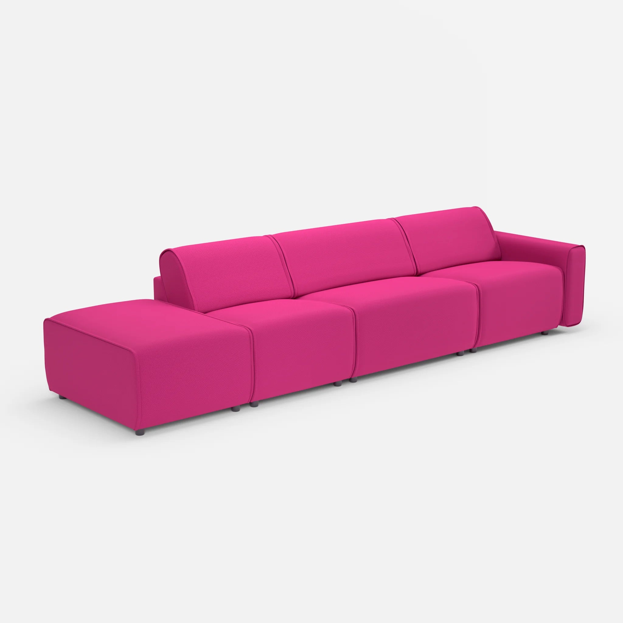 3 Sitzer Sofa Belleform mit offener Seite links 1 novummagenta in Magenta von der Seite