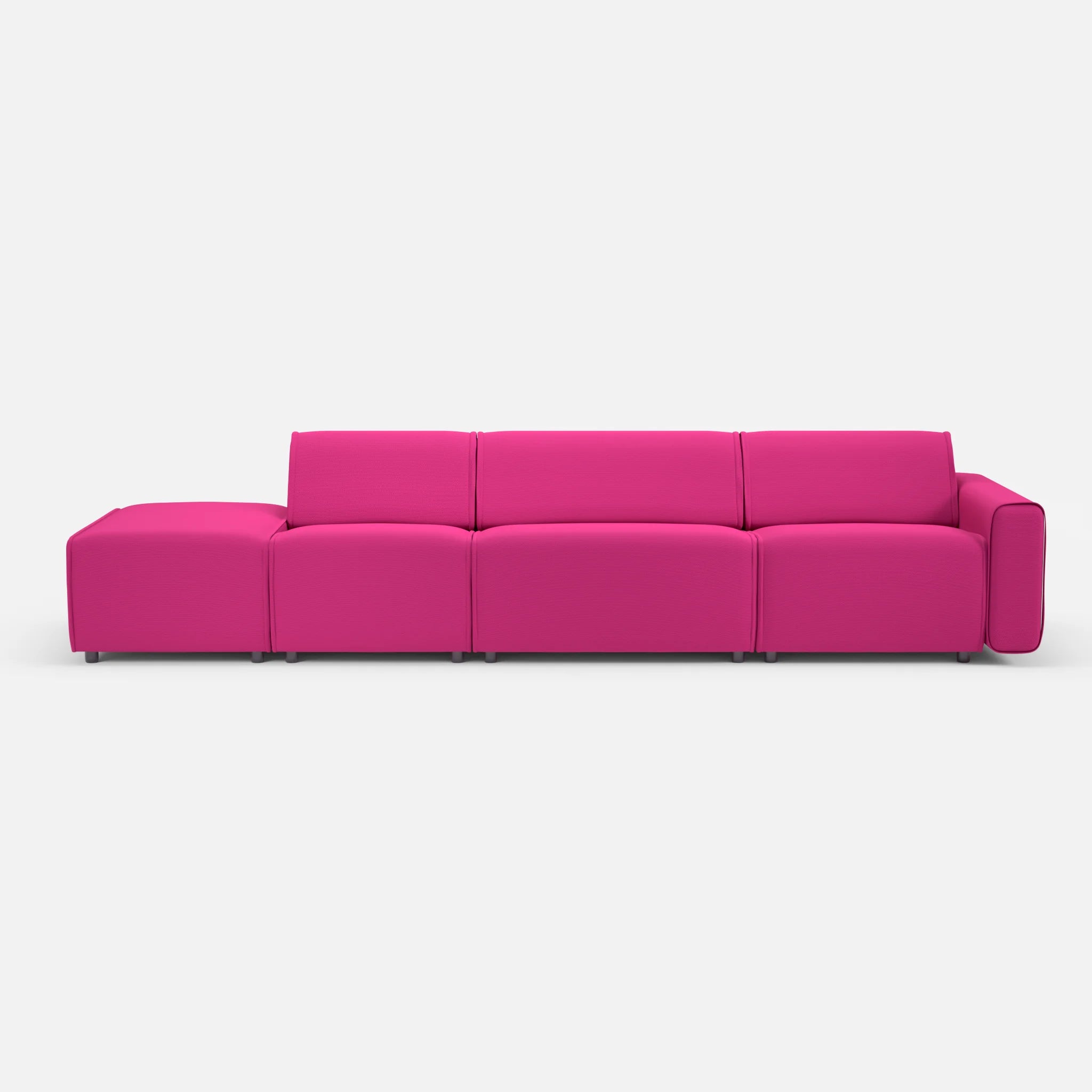 3 Sitzer Sofa Belleform mit offener Seite links 1 novummagenta in Magenta von vorne