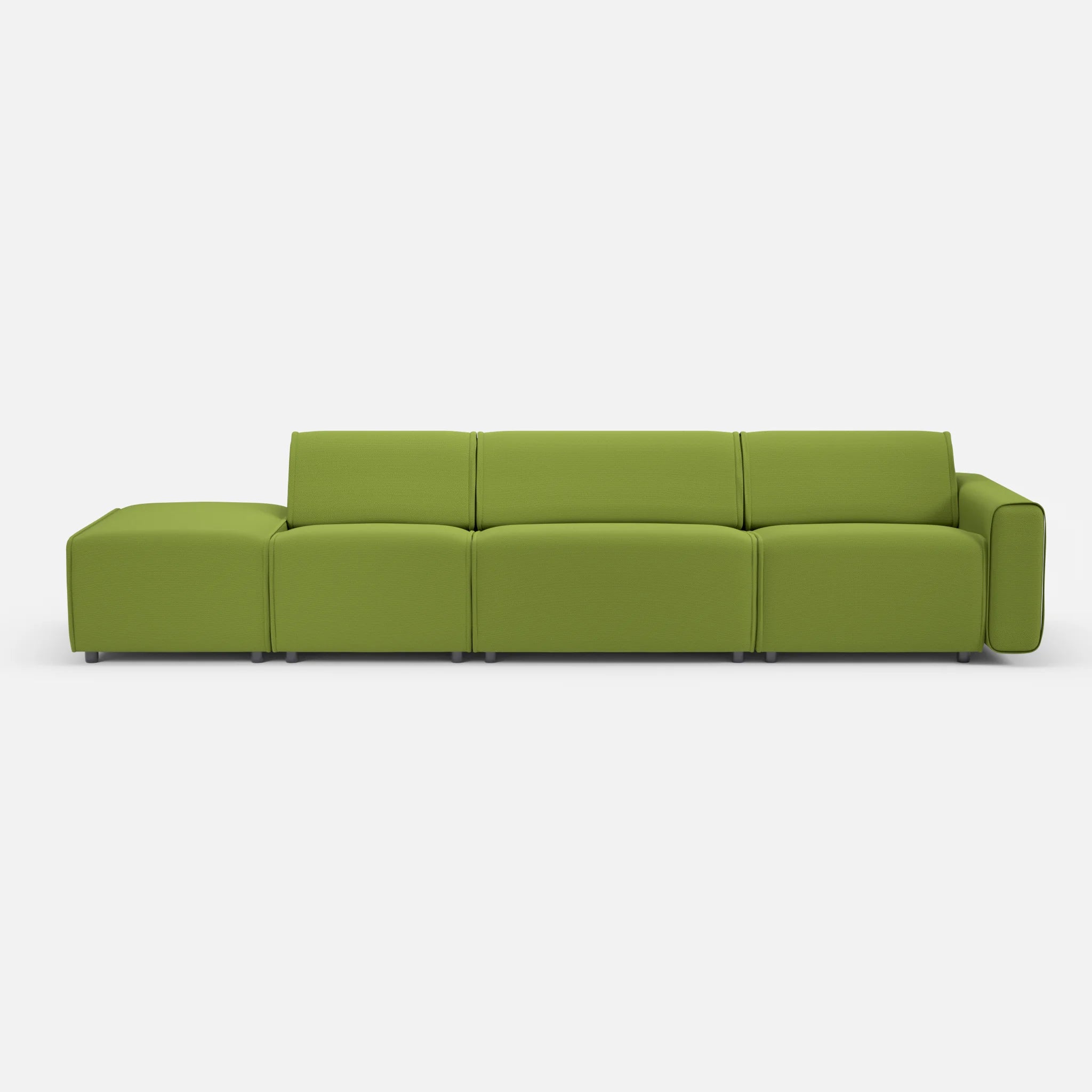 3 Sitzer Sofa Belleform mit offener Seite links 1 novummoss in Grün von vorne