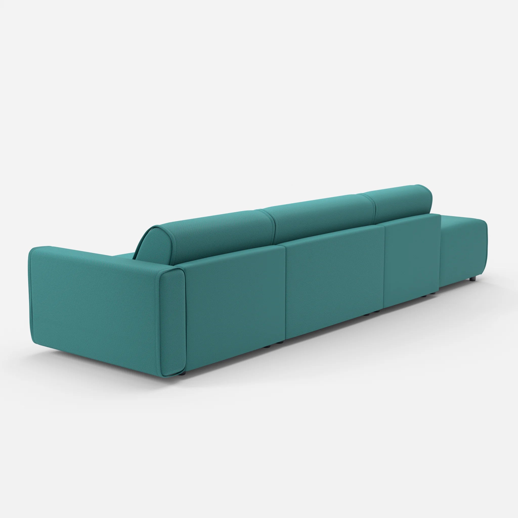 3 Sitzer Sofa Belleform mit offener Seite links 1 novumprisma in Türkis von hinten