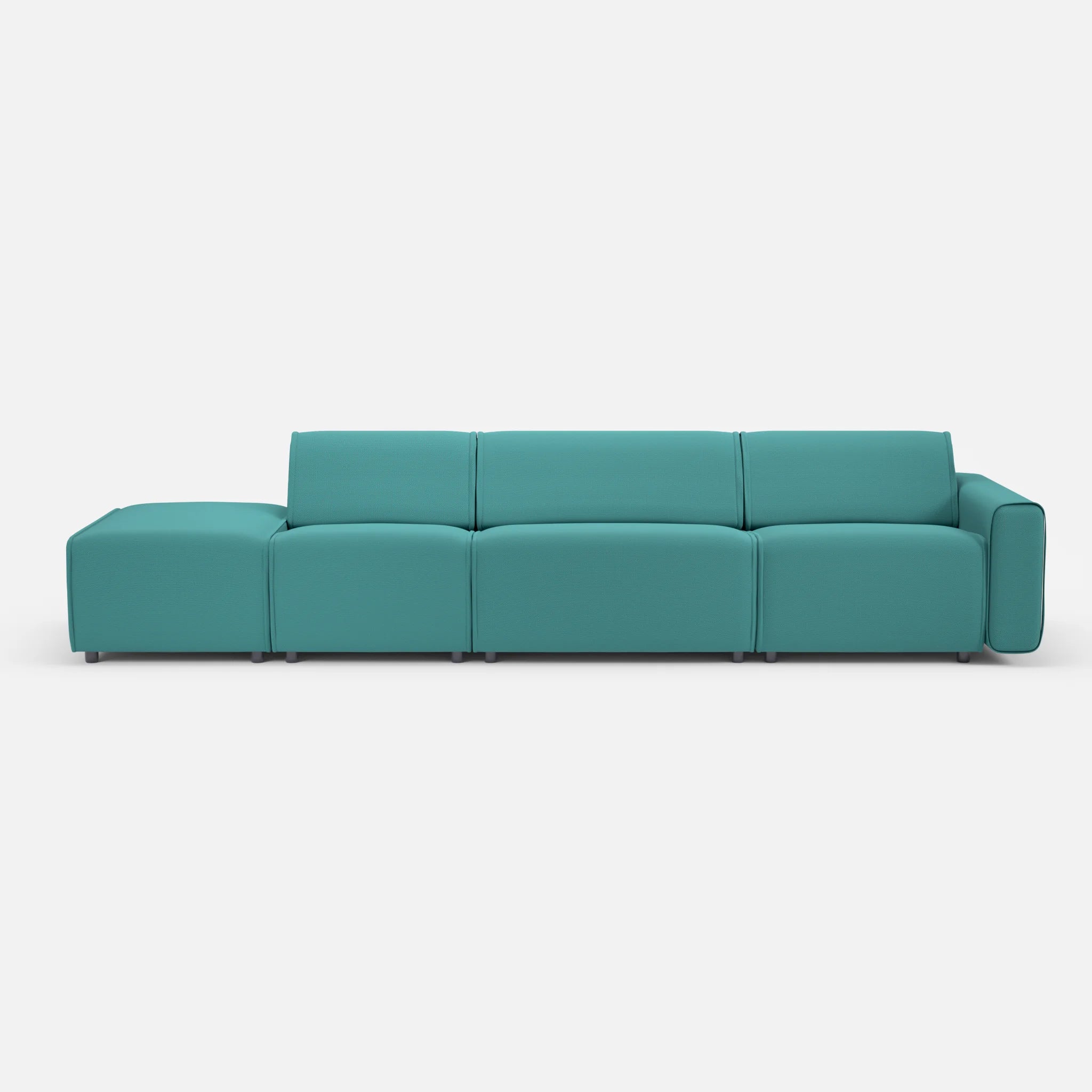 3 Sitzer Sofa Belleform mit offener Seite links 1 novumprisma in Türkis von vorne