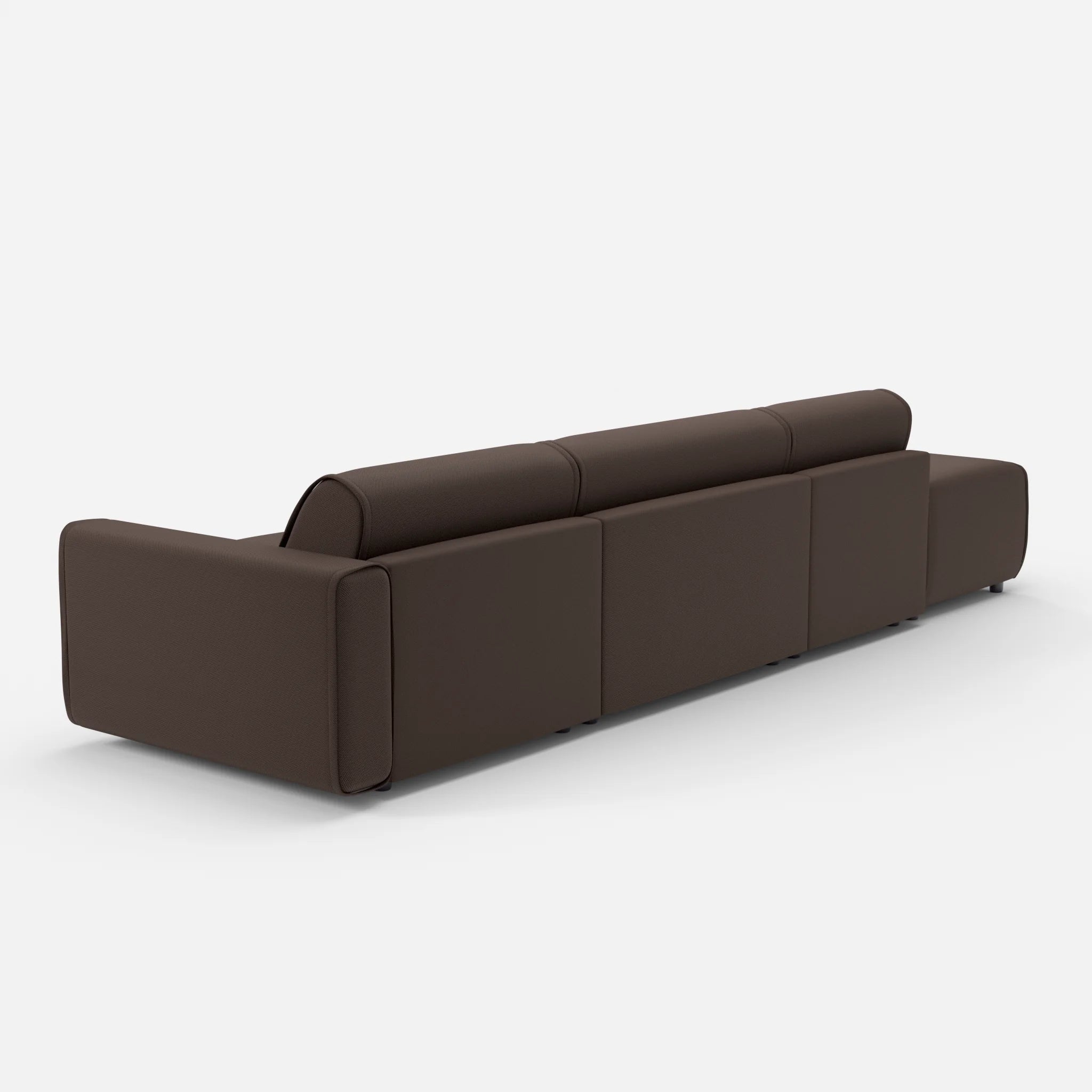 3 Sitzer Sofa Belleform mit offener Seite links 1 novumrosewood in Dunkelbraun von hinten