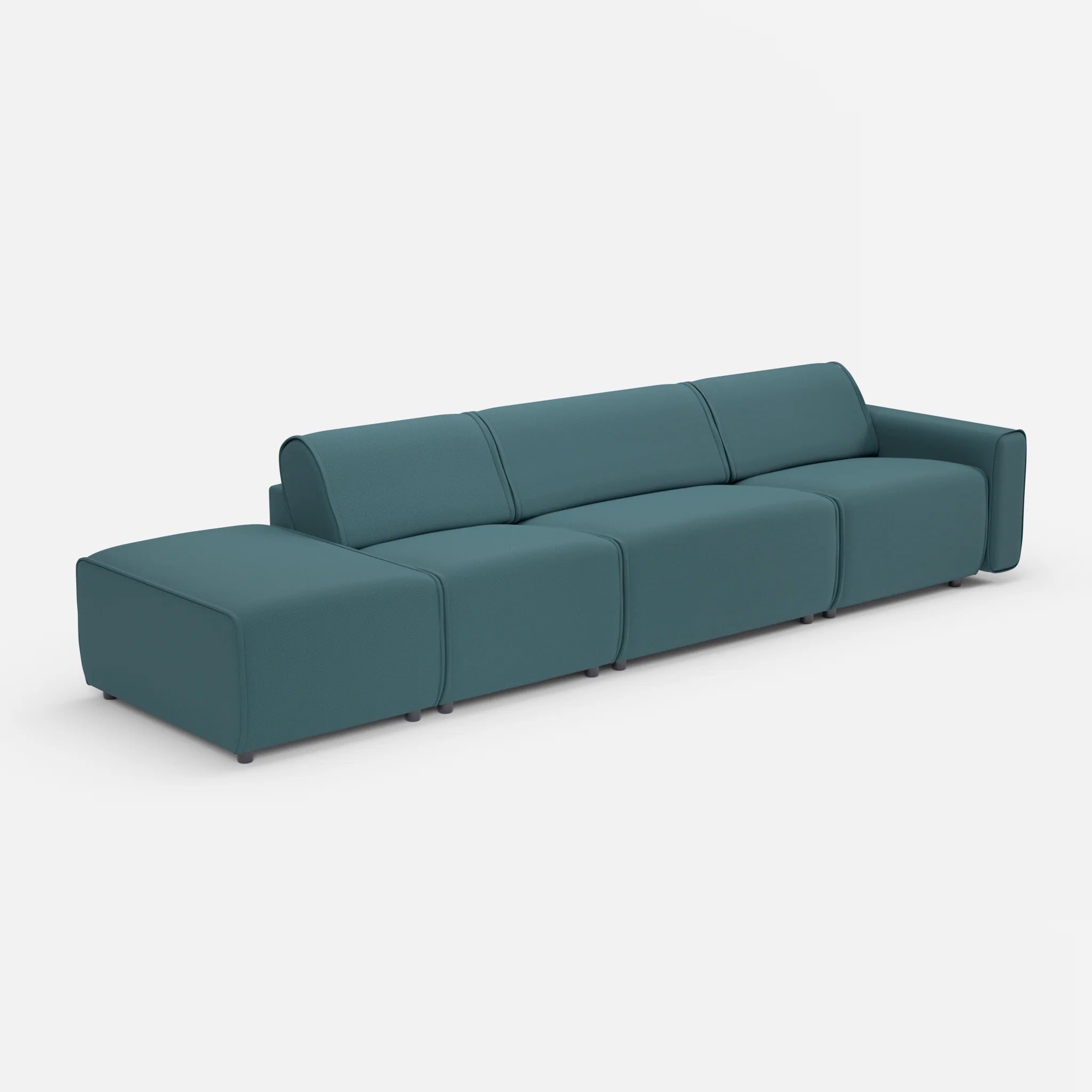 3 Sitzer Sofa Belleform mit offener Seite links 1 novumsamoa in Dunkelblau von der Seite