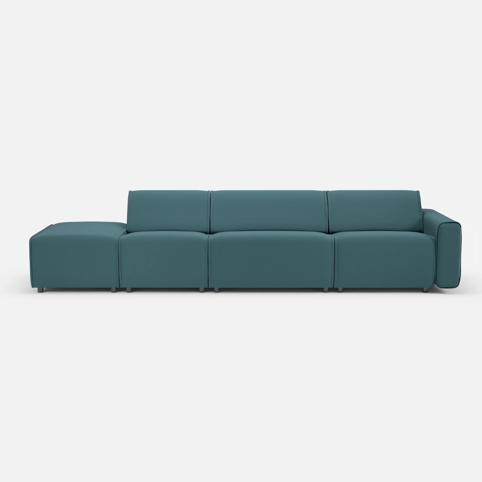 3 Sitzer Sofa Belleform mit offener Seite links 1 novumsamoa in Dunkelblau von vorne