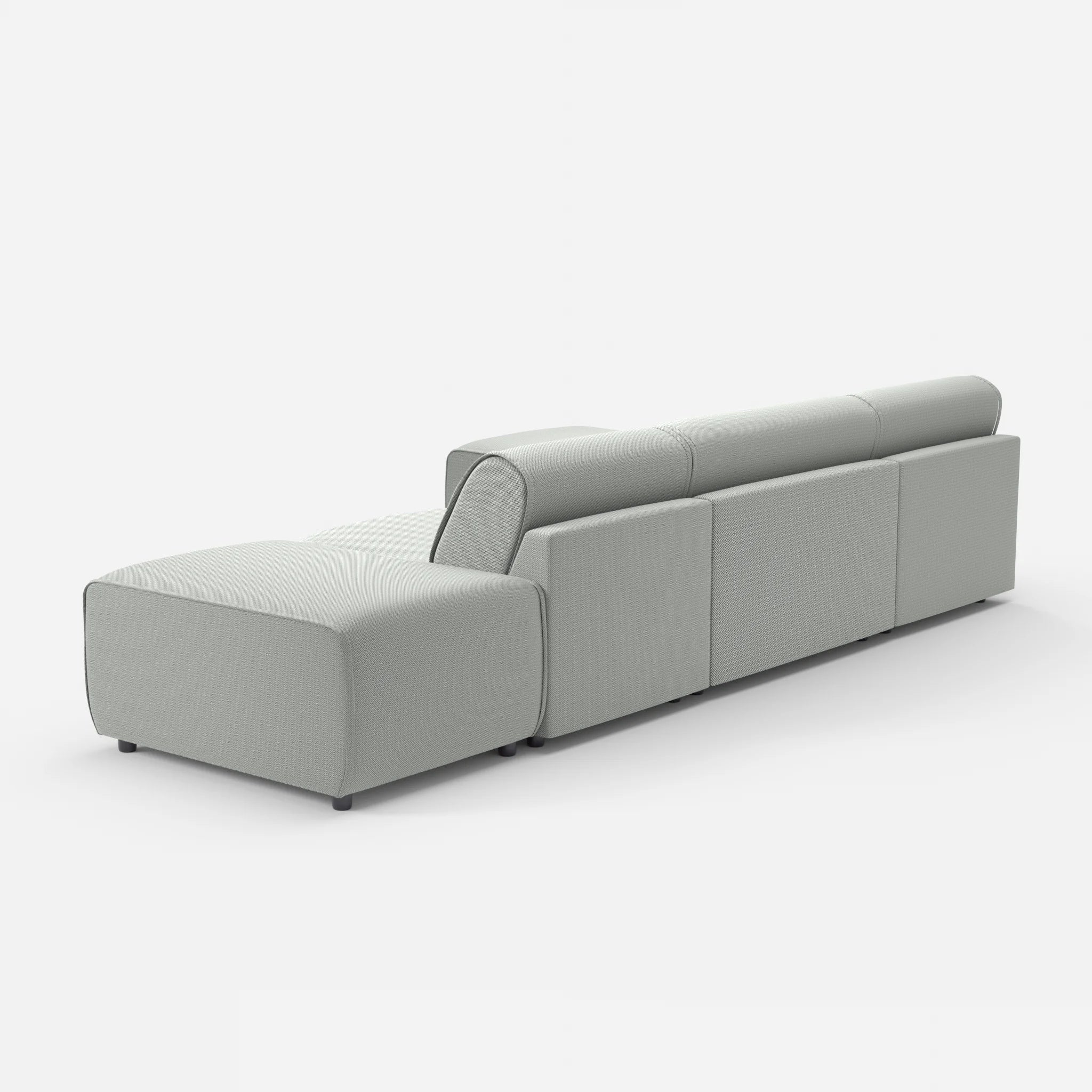 3 Sitzer Sofa Belleform mit offener Seite und Récamiere 1 credopepper in Dunkelgrau von hinten
