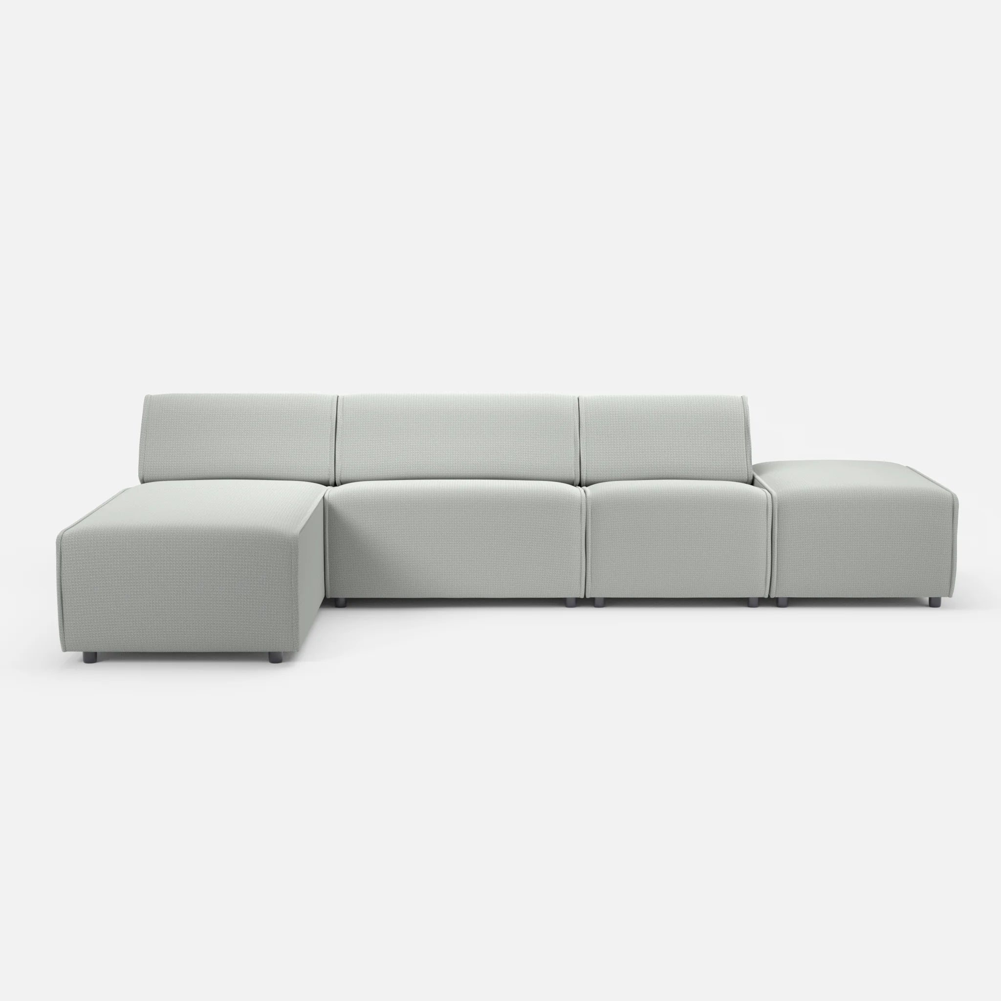 3 Sitzer Sofa Belleform mit offener Seite und Récamiere 1 credopepper in Dunkelgrau von vorne