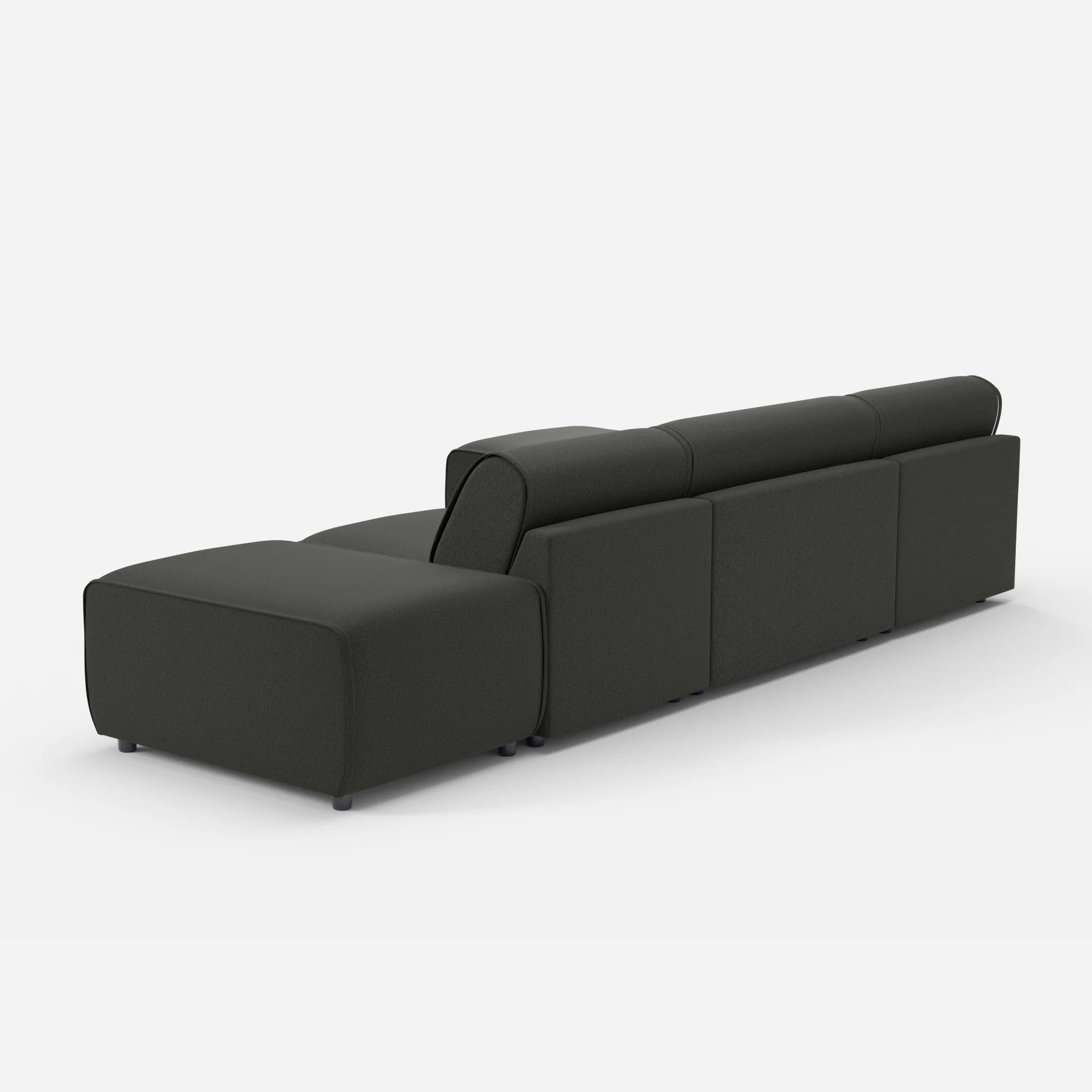 3 Sitzer Sofa Belleform mit offener Seite und Récamiere 1 dama0002 in Anthrazit von hinten