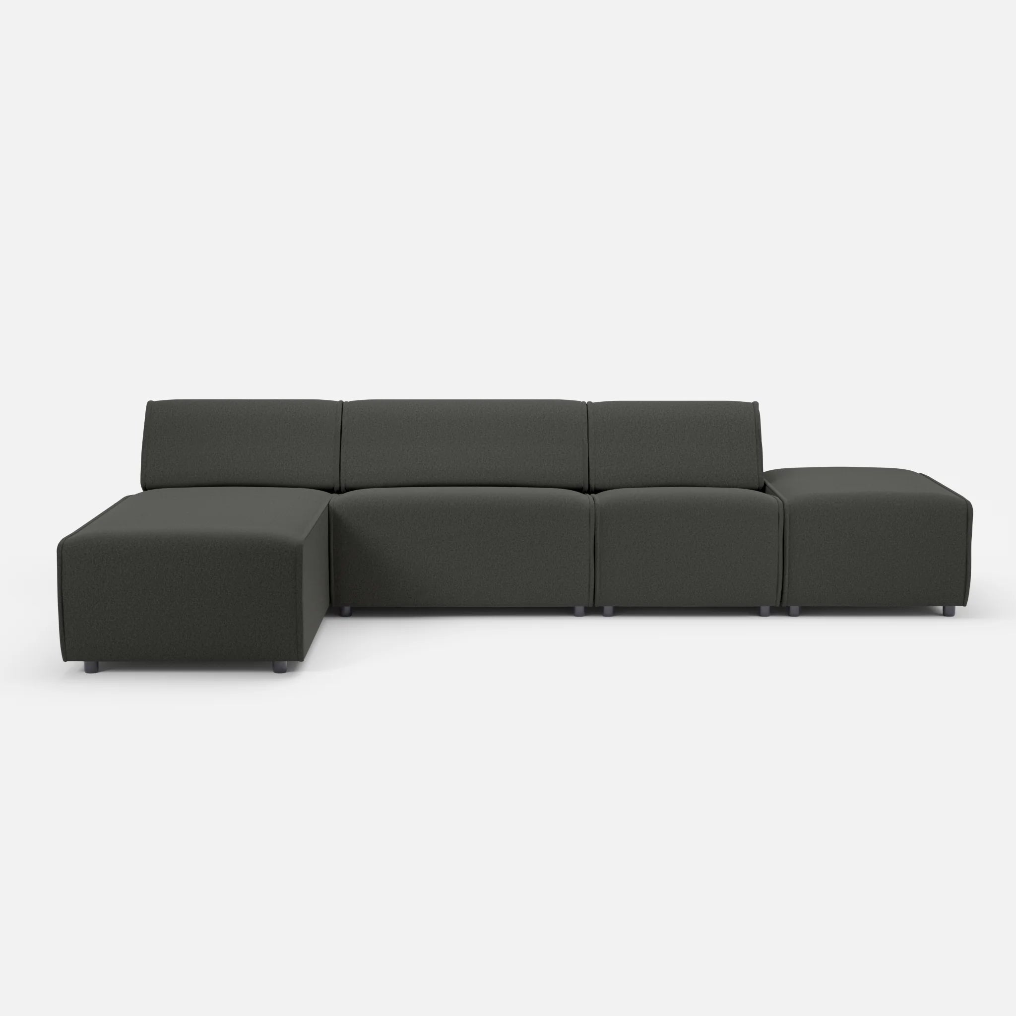 3 Sitzer Sofa Belleform mit offener Seite und Récamiere 1 dama0002 in Anthrazit von vorne