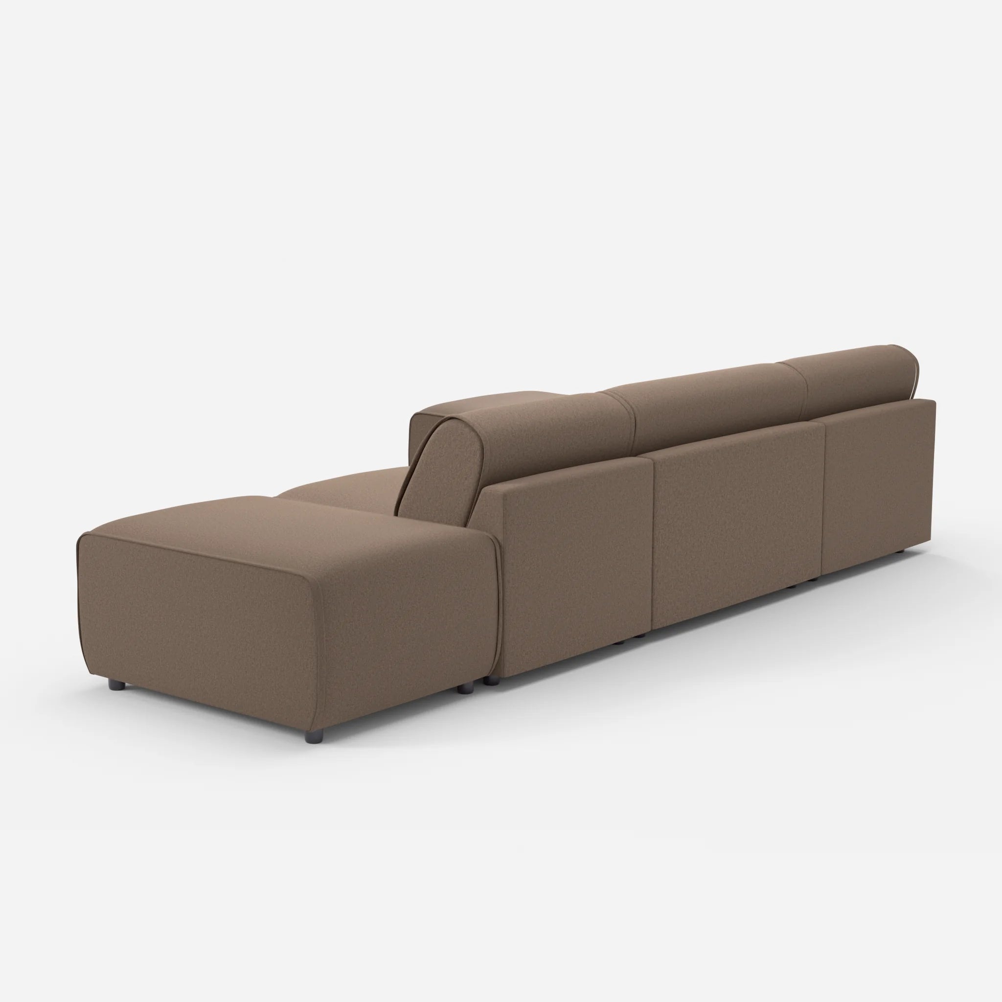 3 Sitzer Sofa Belleform mit offener Seite und Récamiere 1 dama0051 in Braun von hinten