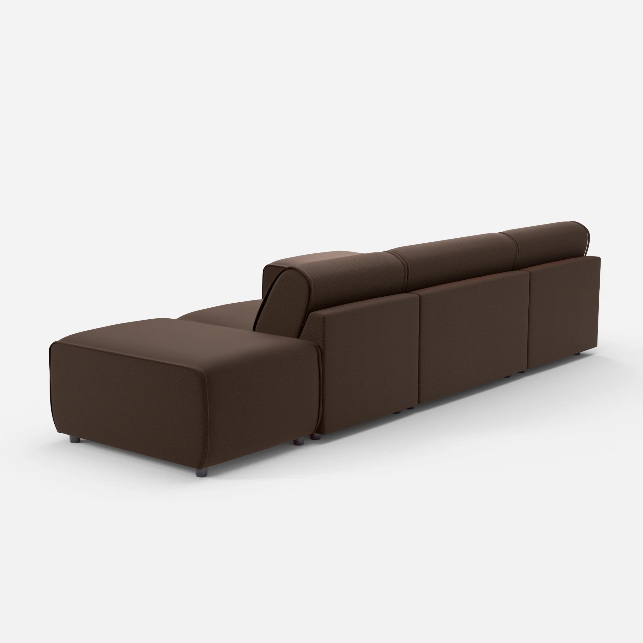 3 Sitzer Sofa Belleform mit offener Seite und Récamiere 1 nabucco2022 in Dunkelbraun von hinten