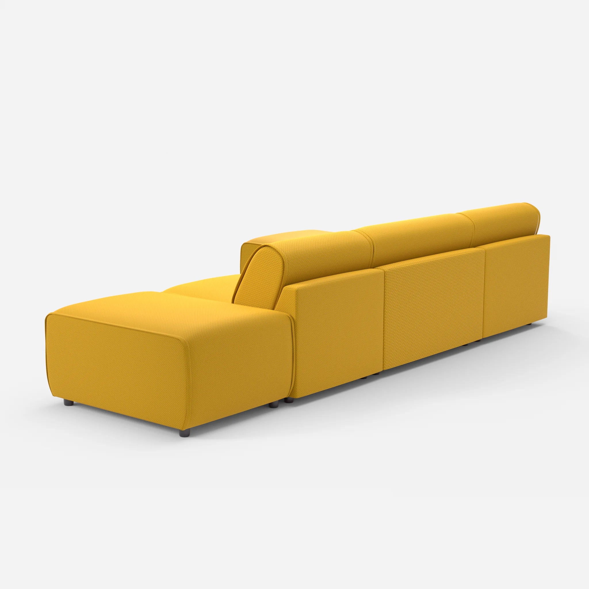 3 Sitzer Sofa Belleform mit offener Seite und Récamiere 1 nabucco3019 in Curry von hinten
