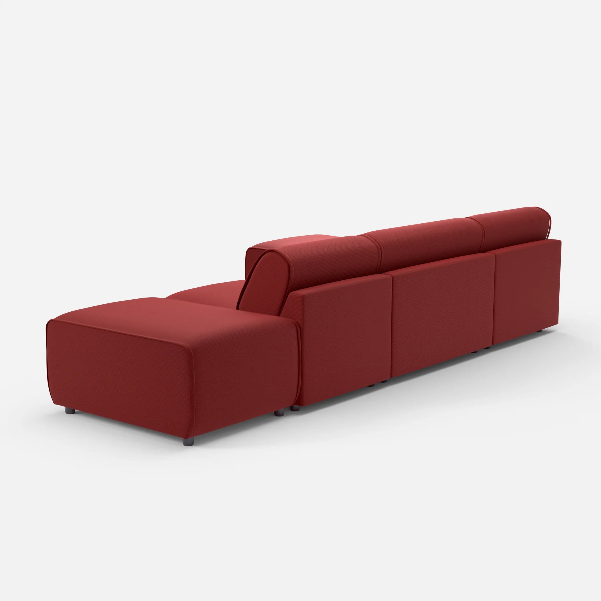 3 Sitzer Sofa Belleform mit offener Seite und Récamiere 1 nabucco4021 in Rot von hinten
