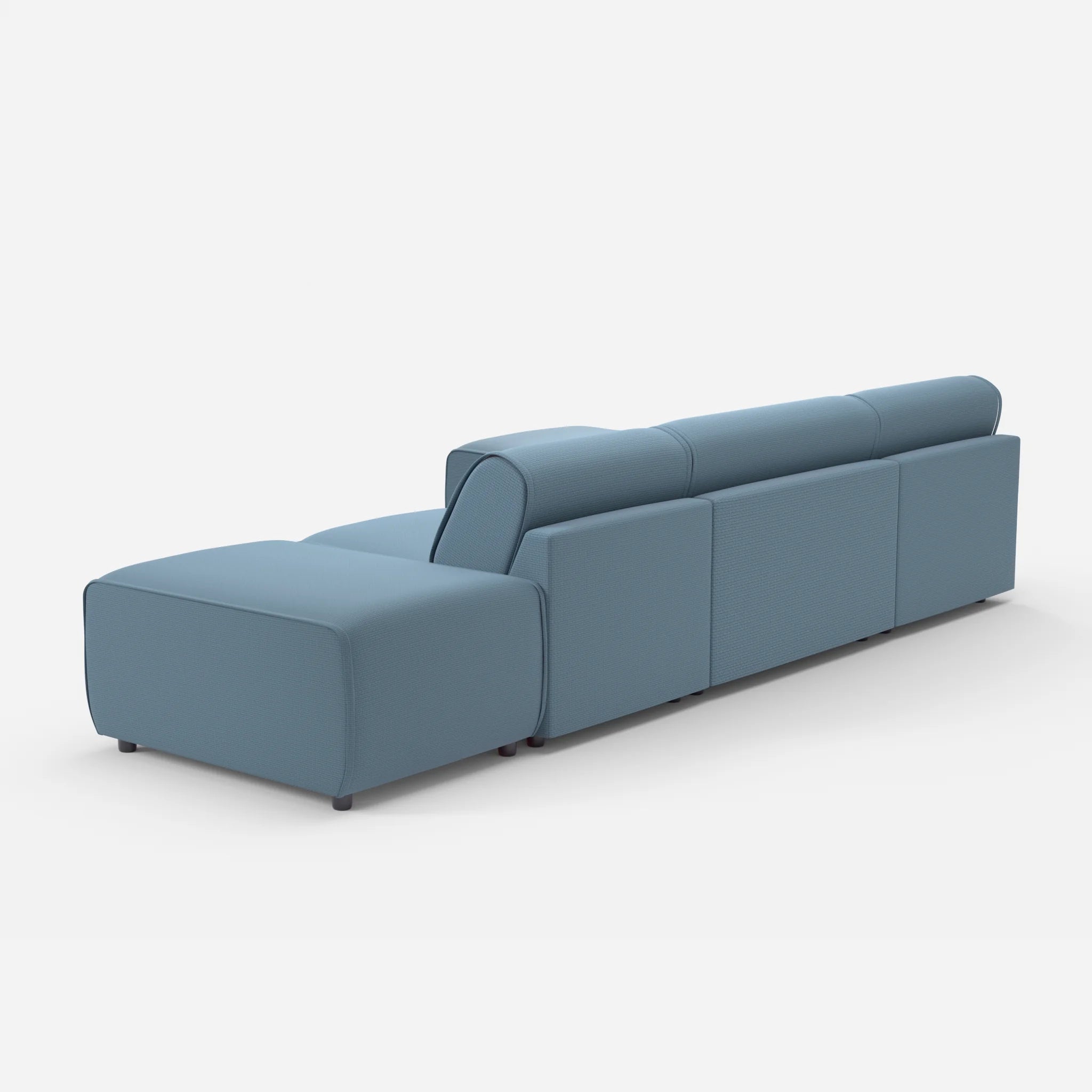 3 Sitzer Sofa Belleform mit offener Seite und Récamiere 1 nabucco6043 in Blau von hinten