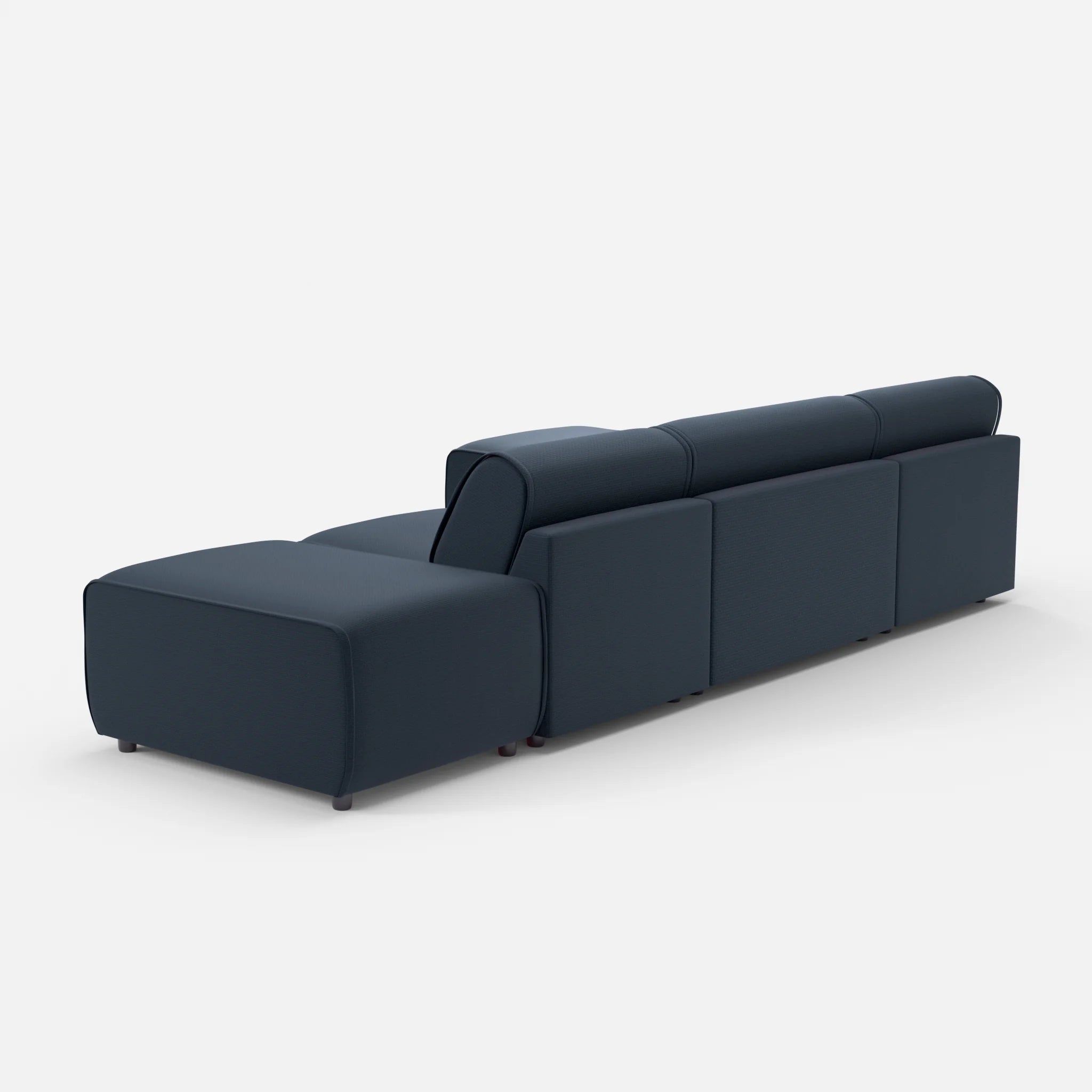 3 Sitzer Sofa Belleform mit offener Seite und Récamiere 1 nabucco6098 in Dunkelblau von hinten