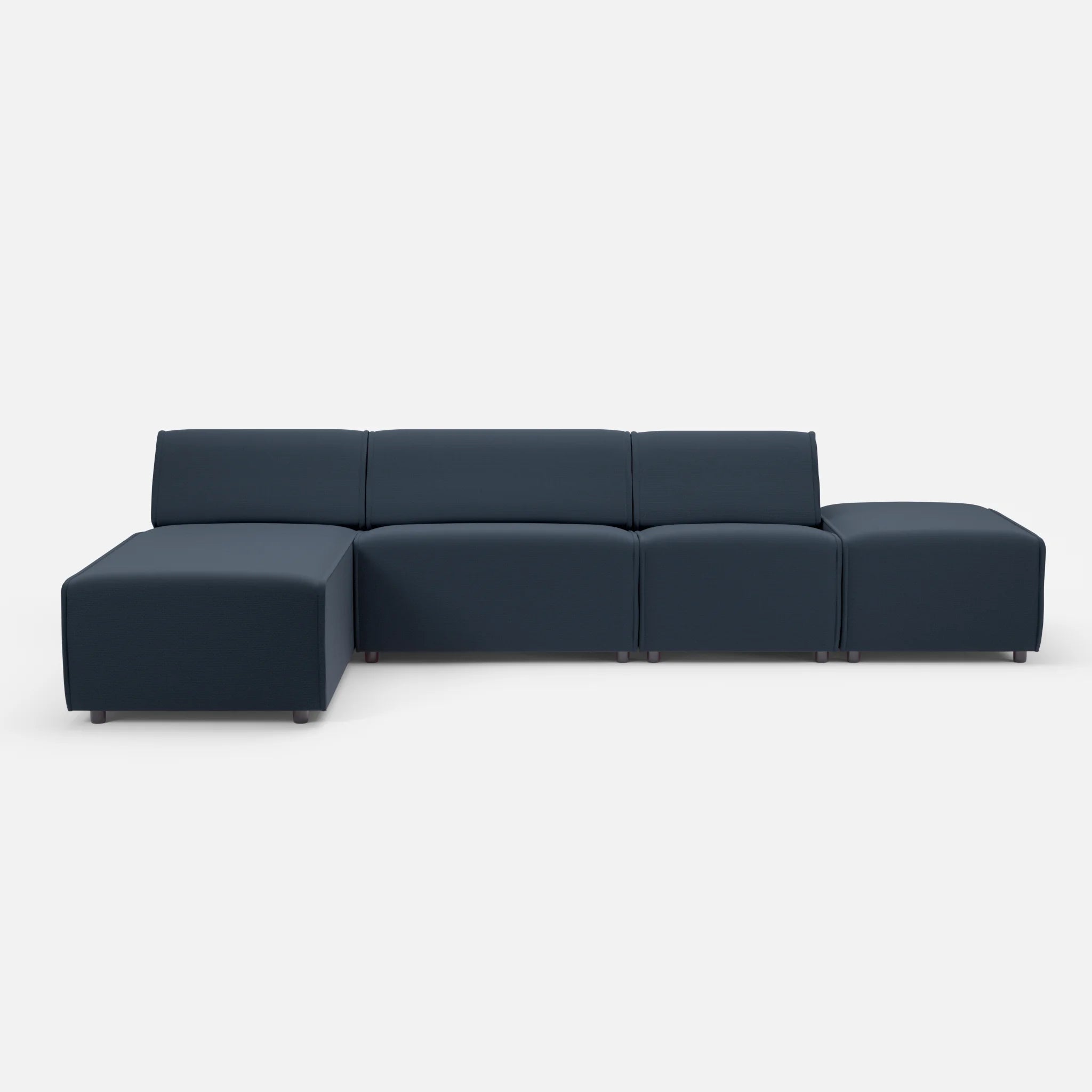 3 Sitzer Sofa Belleform mit offener Seite und Récamiere 1 nabucco6098 in Dunkelblau von vorne