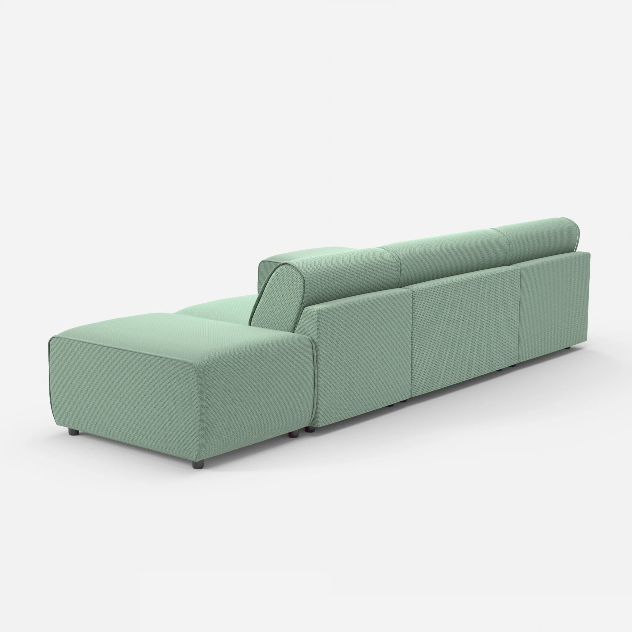 3 Sitzer Sofa Belleform mit offener Seite und Récamiere 1 nabucco7030 in Türkis von hinten
