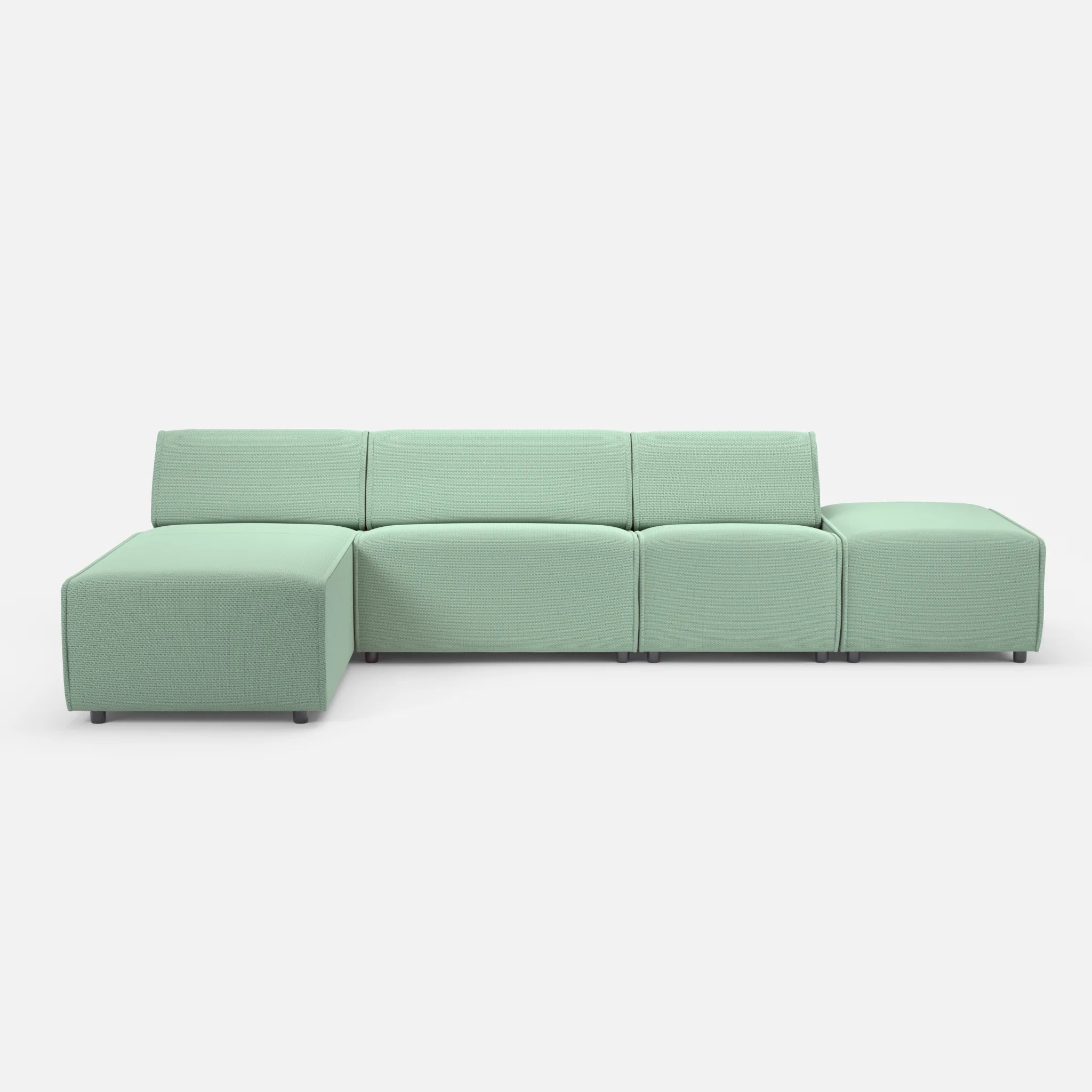 3 Sitzer Sofa Belleform mit offener Seite und Récamiere 1 nabucco7030 in Türkis von vorne