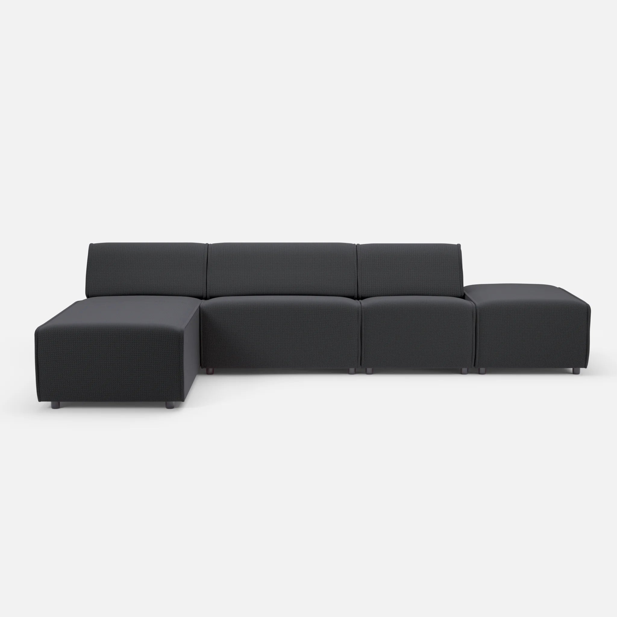 3 Sitzer Sofa Belleform mit offener Seite und Récamiere 1 nabucco8019 in Anthrazit von vorne