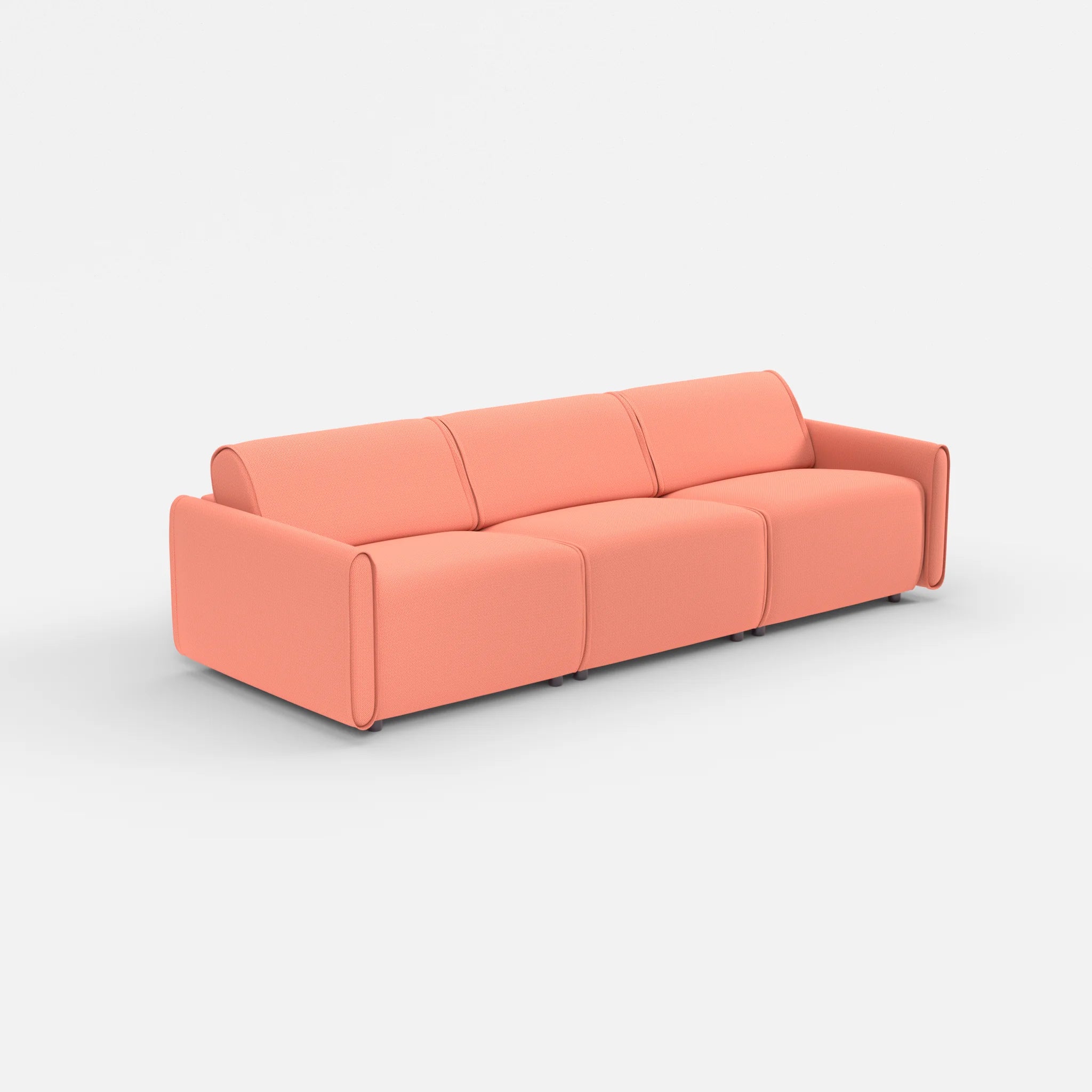 3 Sitzer Sofa Belleform mit schmaler Armlehne 2 credograpefruit in Coral von der Seite