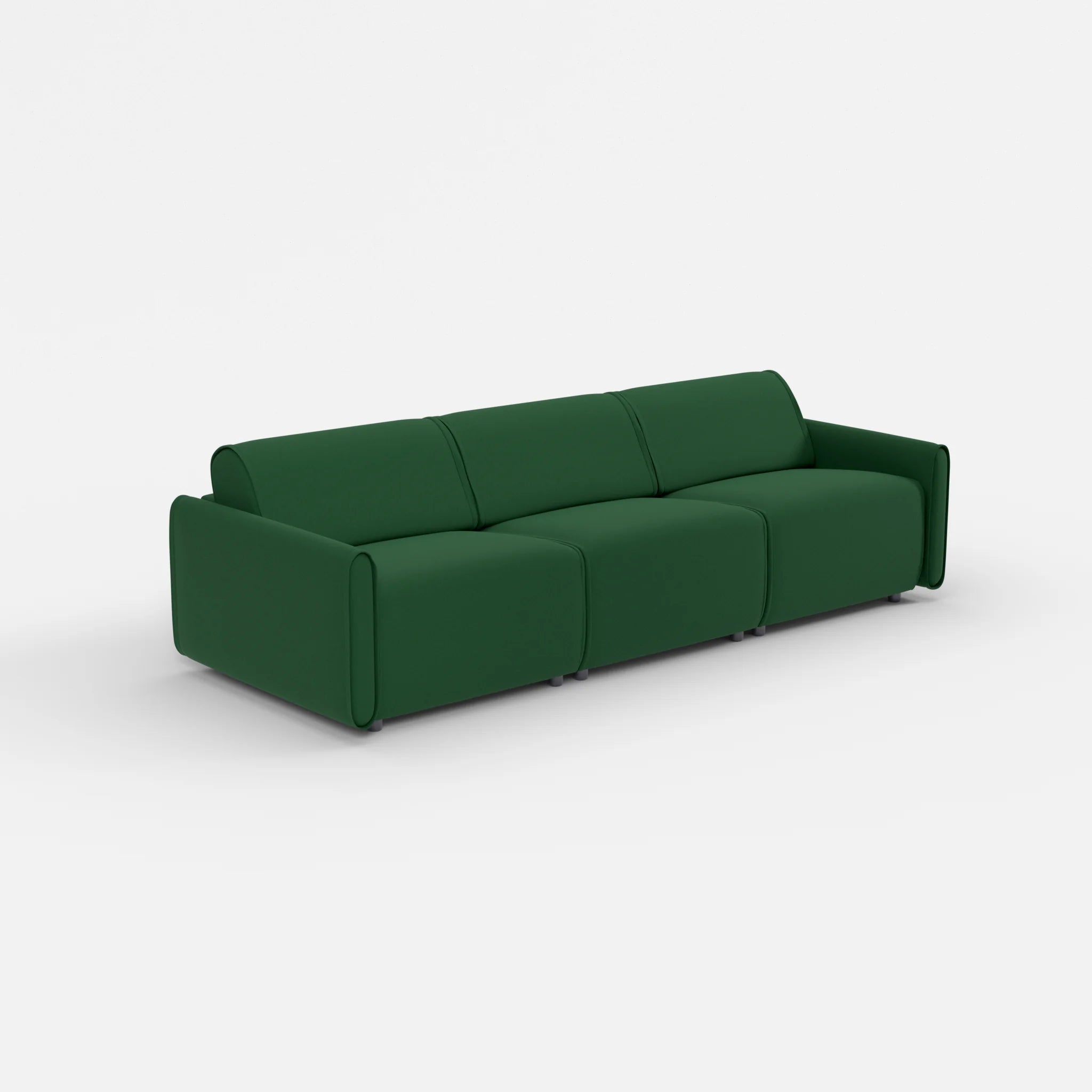 3 Sitzer Sofa Belleform mit schmaler Armlehne 2 dama0052 in Dunkelgrün von der Seite