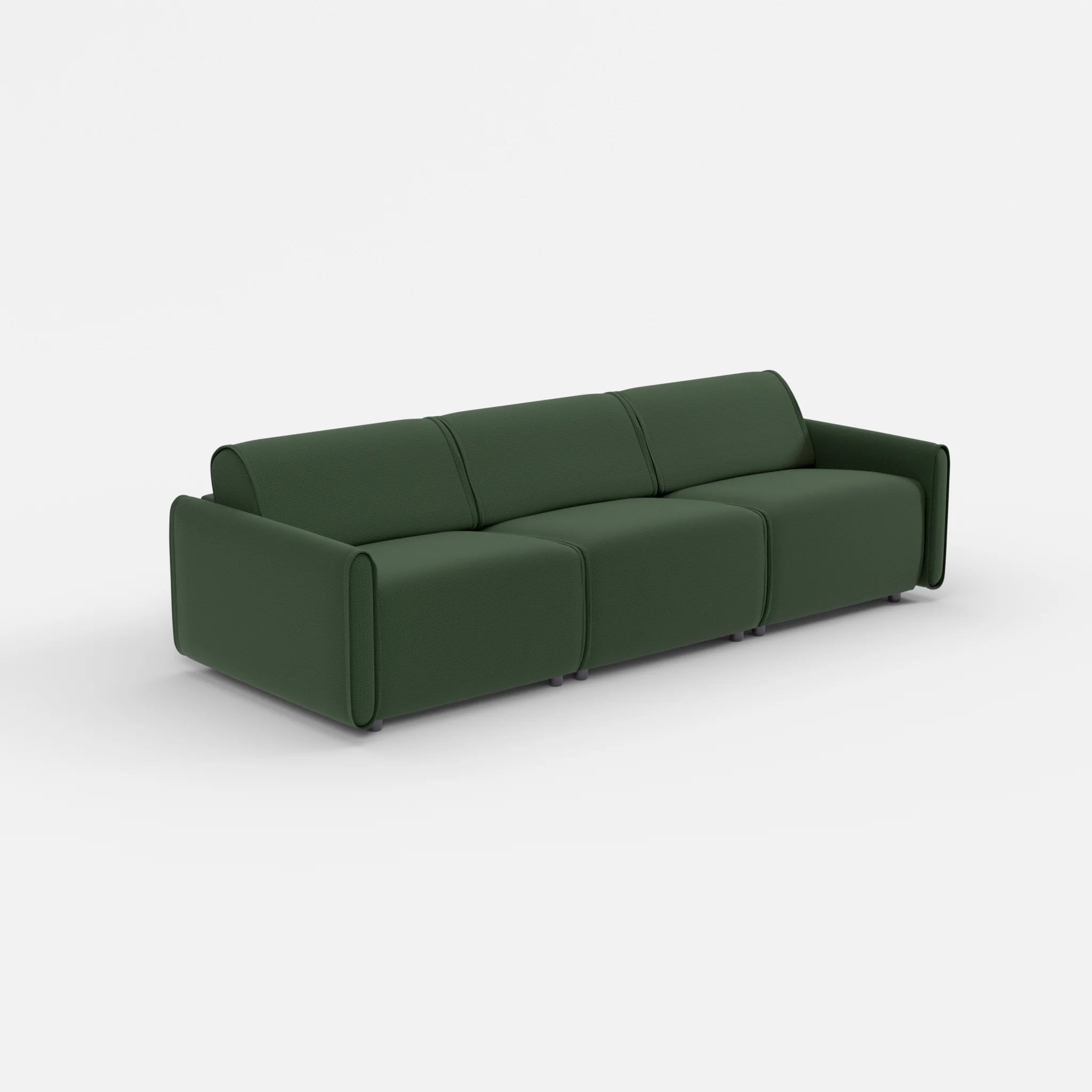 3 Sitzer Sofa Belleform mit schmaler Armlehne 2 nabucco7029 in Dunkelgrün von der Seite