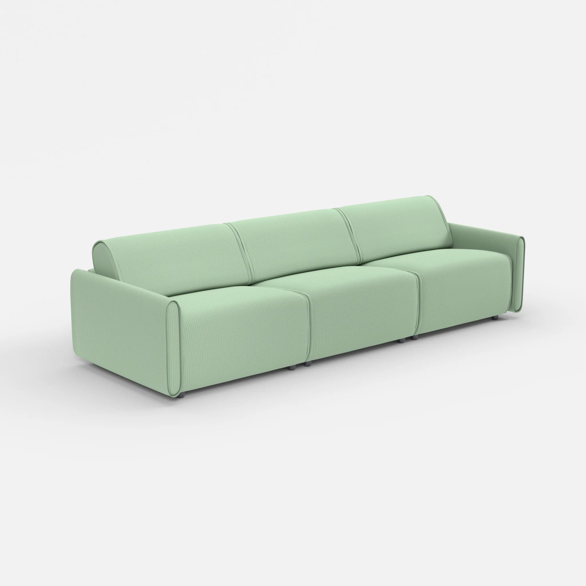 3 Sitzer Sofa Belleform mit schmaler Armlehne 3 credoaloe in Hellgrün von der Seite