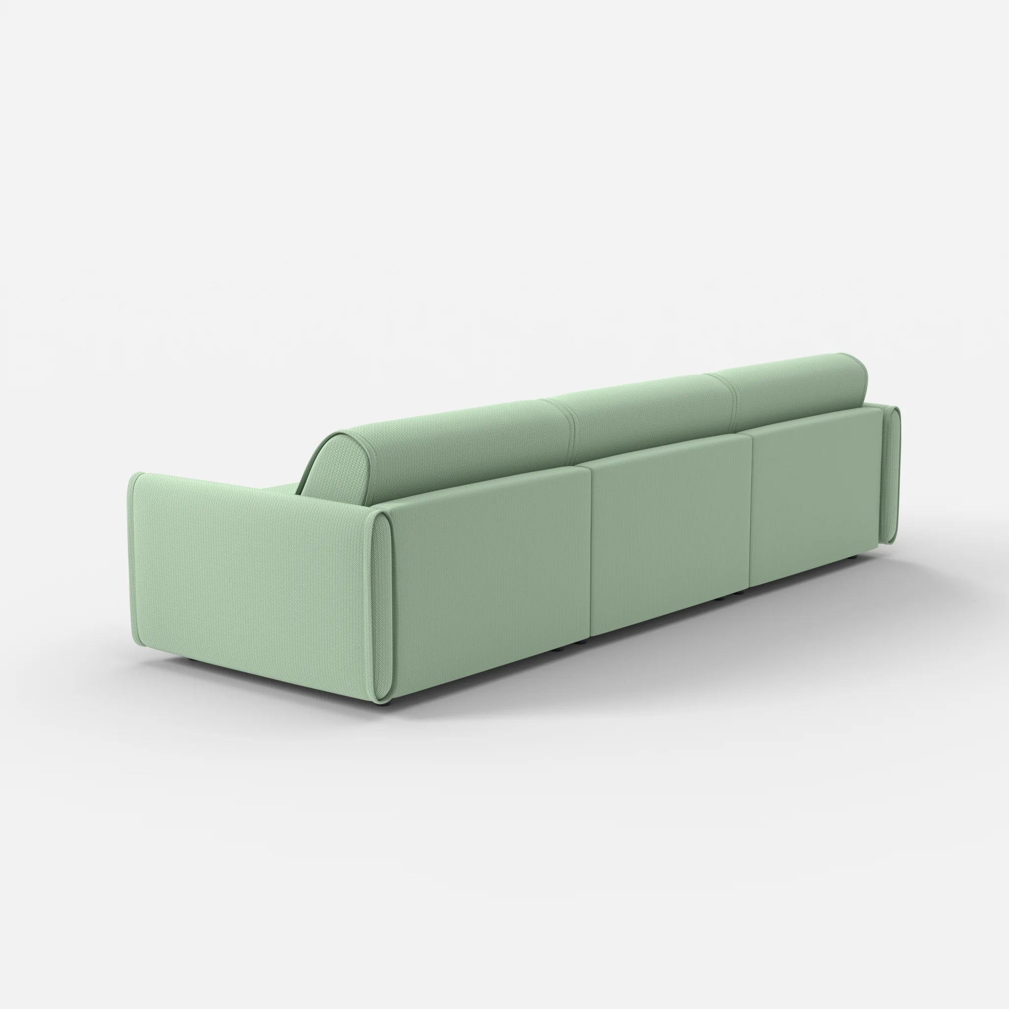 3 Sitzer Sofa Belleform mit schmaler Armlehne 3 credoaloe in Hellgrün von hinten