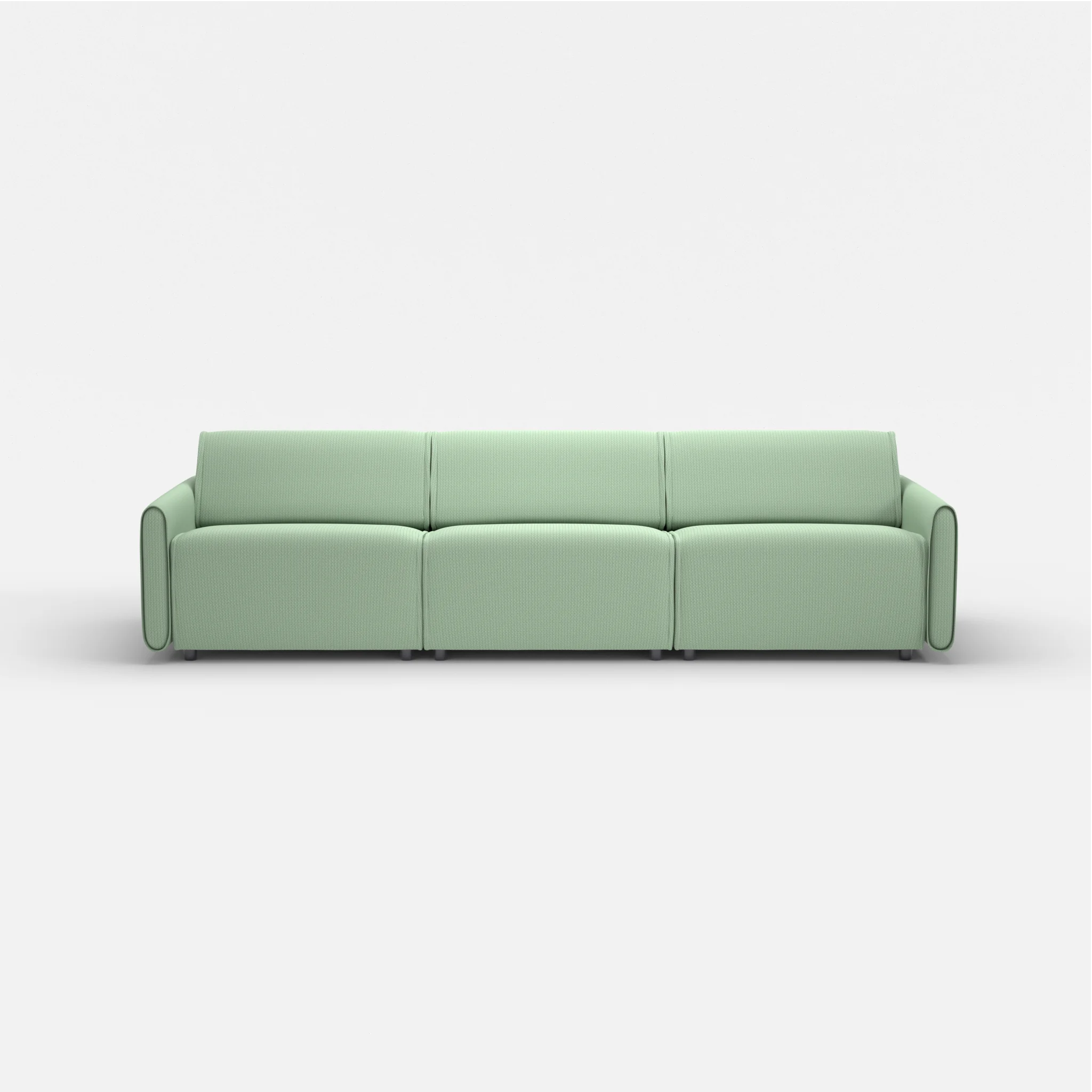 3 Sitzer Sofa Belleform mit schmaler Armlehne 3 credoaloe in Hellgrün von vorne