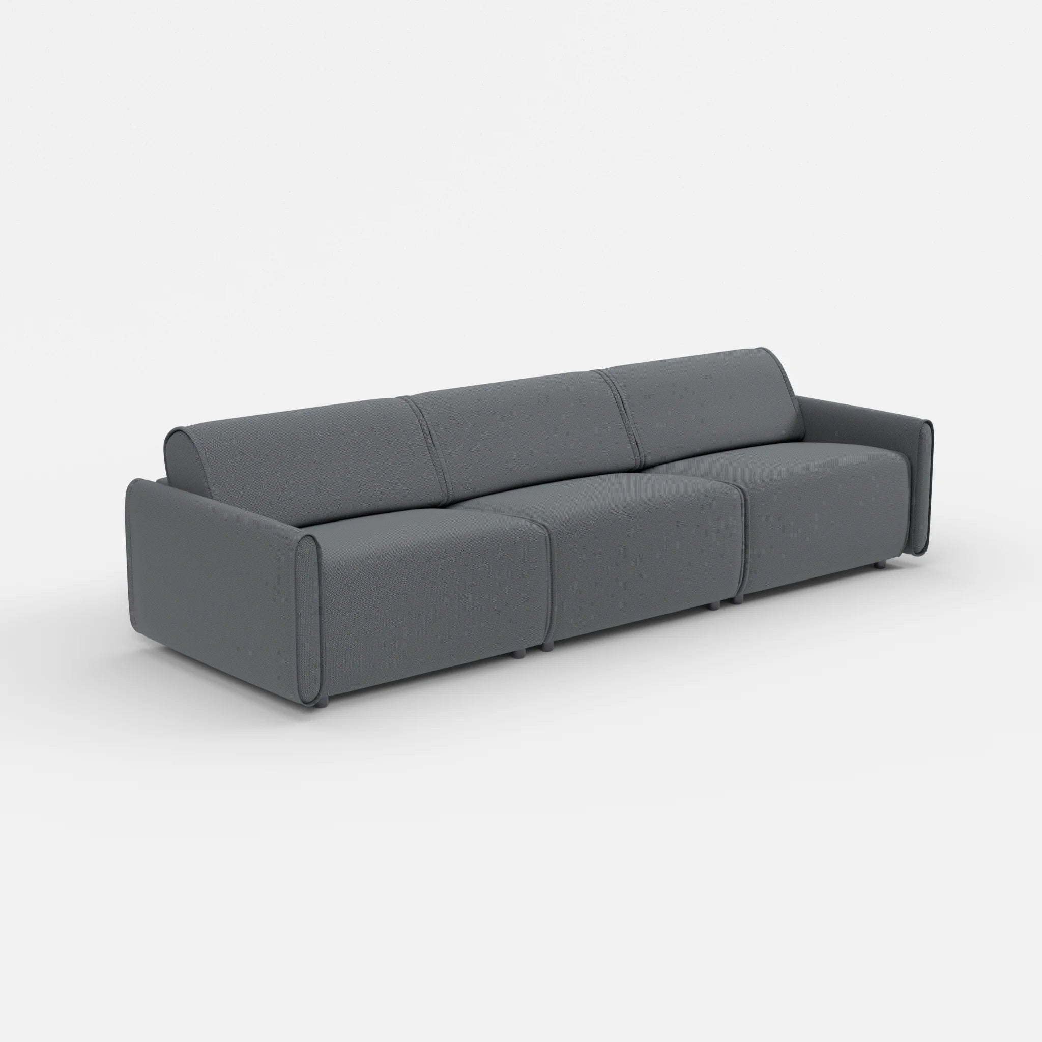 3 Sitzer Sofa Belleform mit schmaler Armlehne 3 credoasphalt in Anthrazit von der Seite