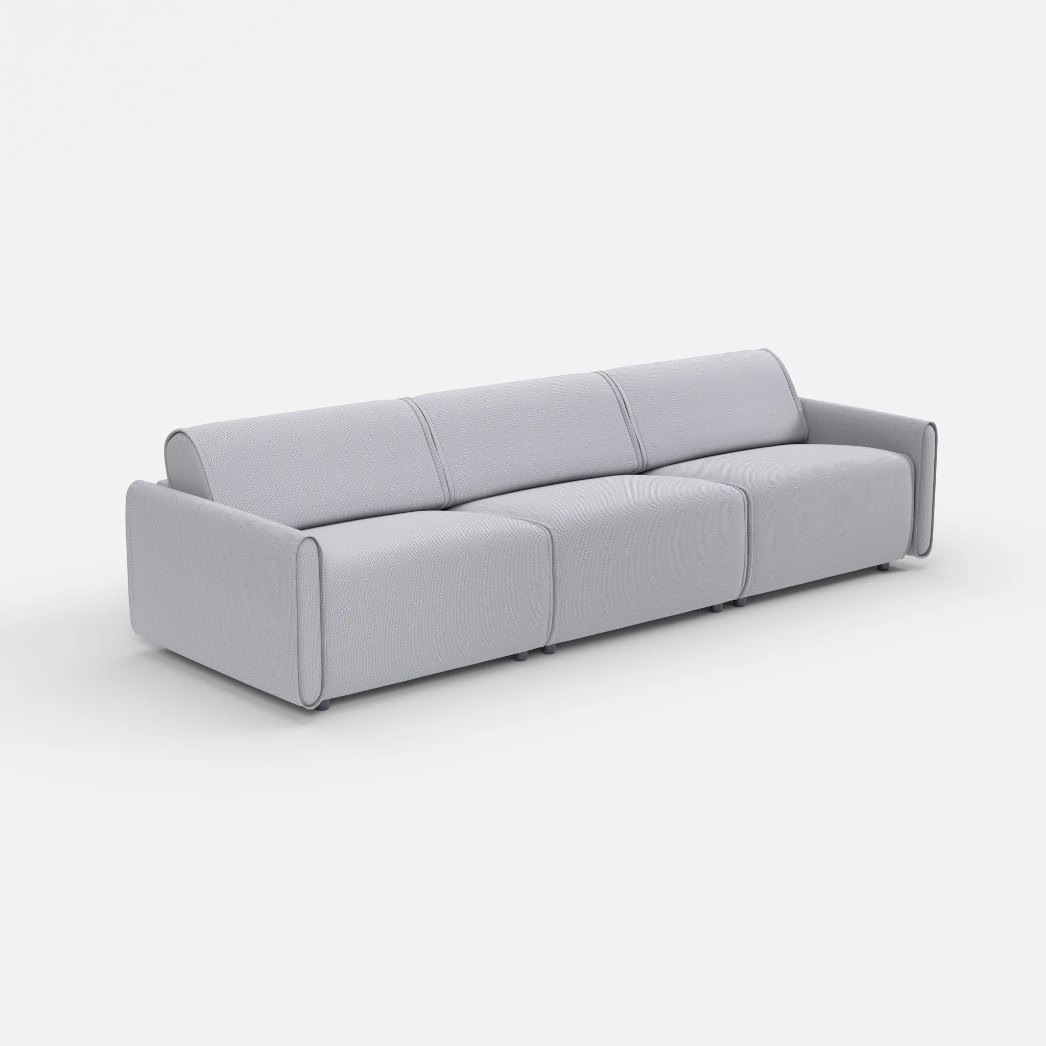 3 Sitzer Sofa Belleform mit schmaler Armlehne 3 credochalk in Hellgrau von der Seite