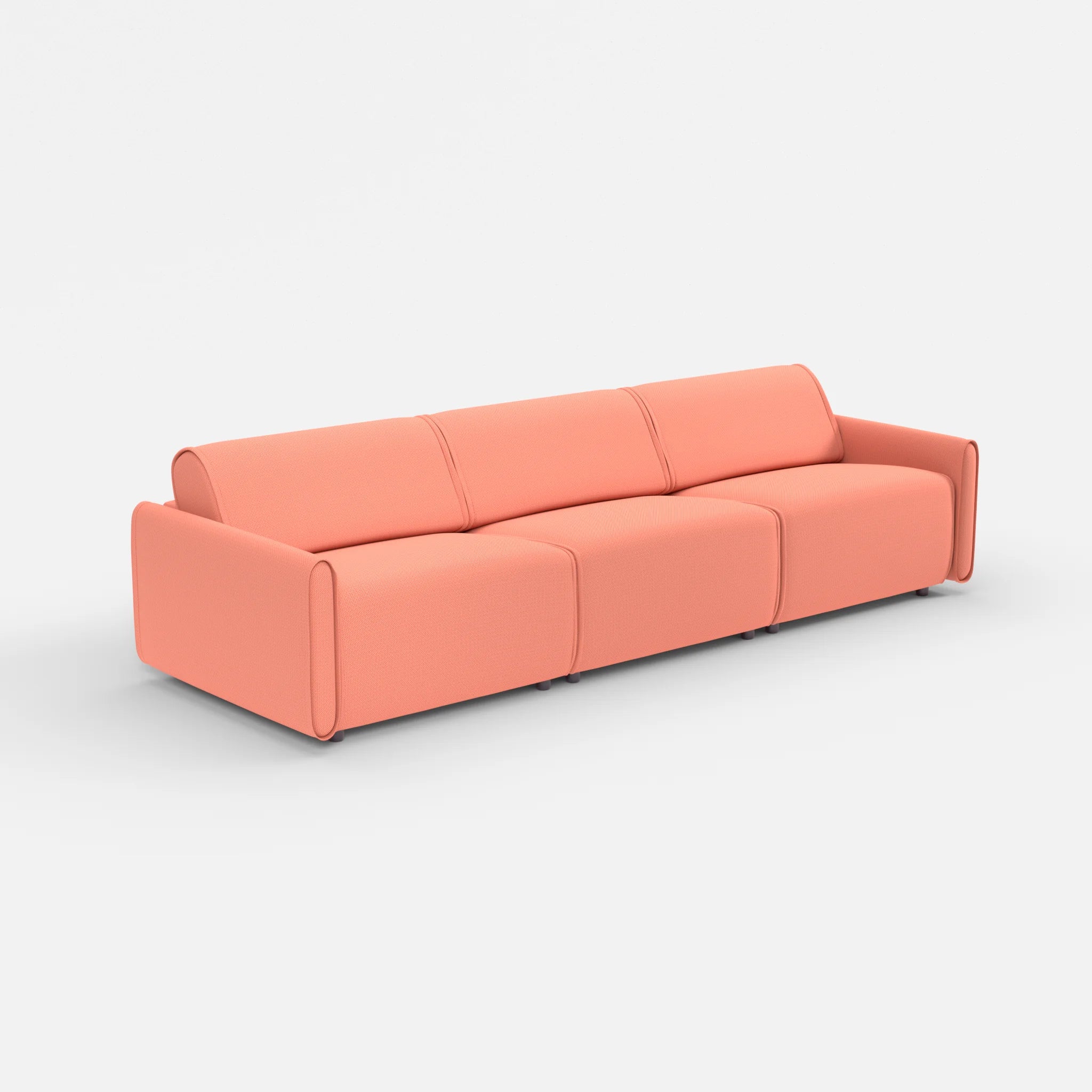 3 Sitzer Sofa Belleform mit schmaler Armlehne 3 credograpefruit in Coral von der Seite