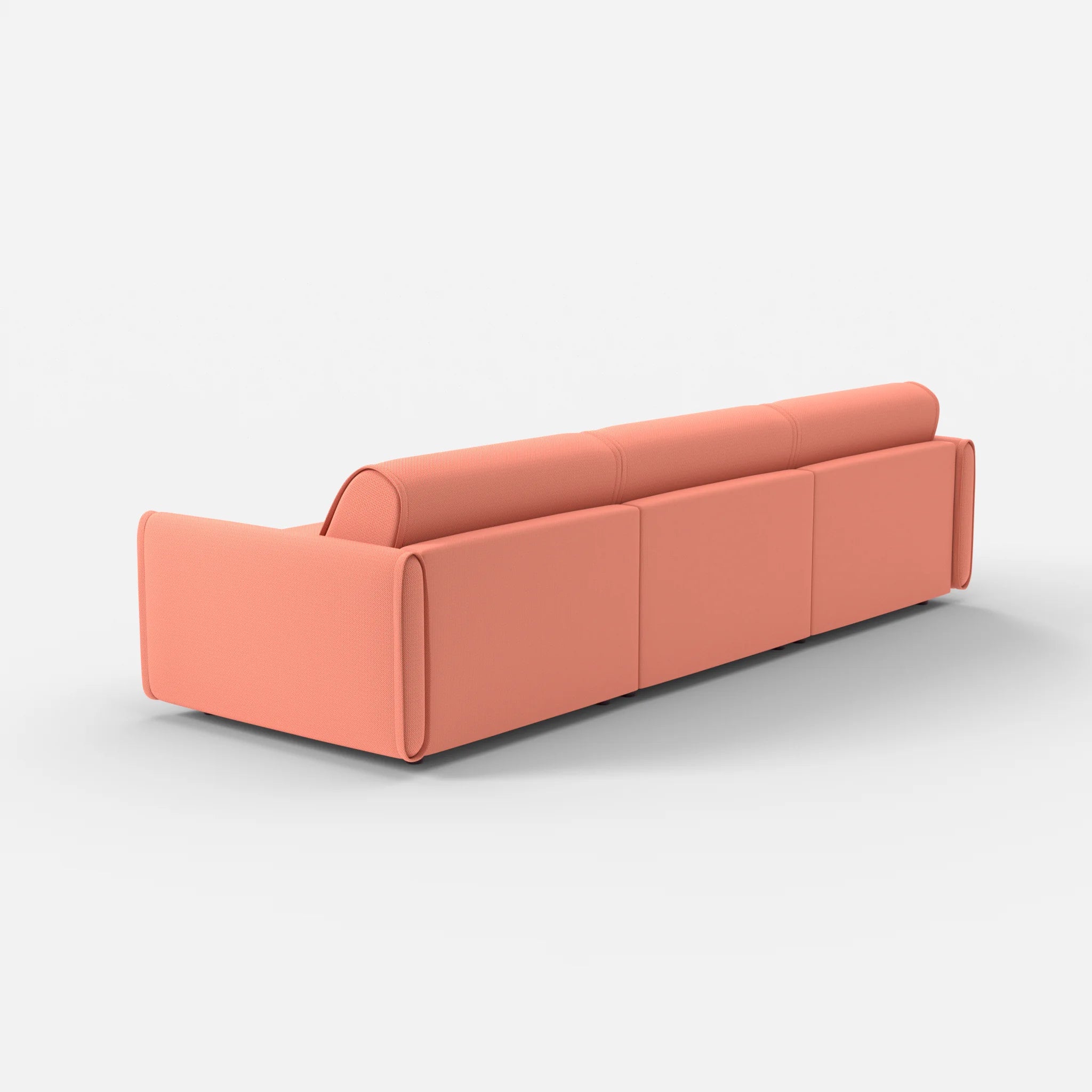 3 Sitzer Sofa Belleform mit schmaler Armlehne 3 credograpefruit in Coral von hinten