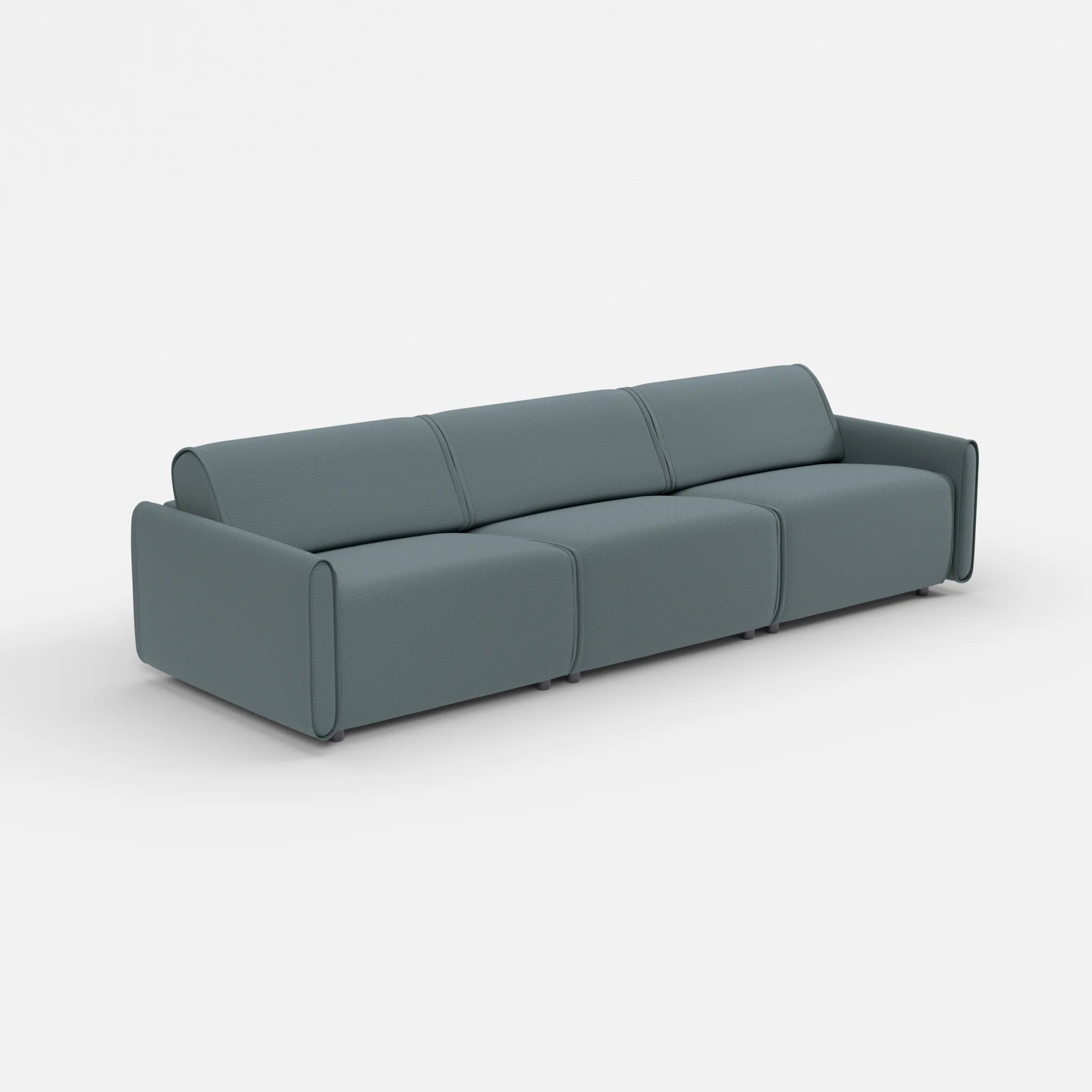 3 Sitzer Sofa Belleform mit schmaler Armlehne 3 credojaspis in Türkis von der Seite