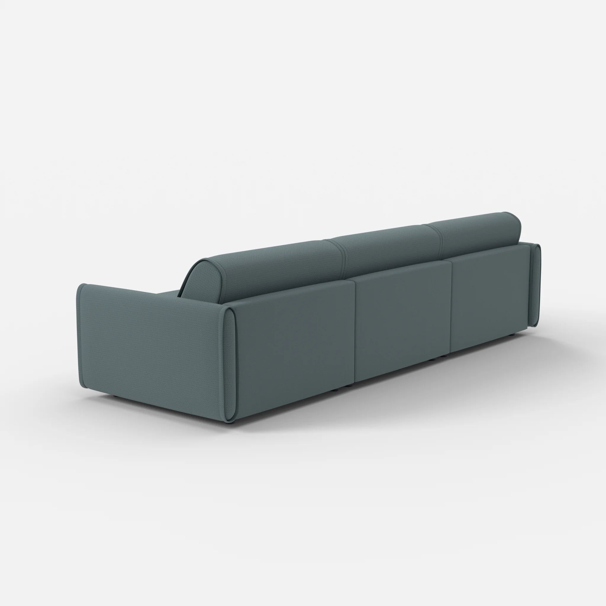 3 Sitzer Sofa Belleform mit schmaler Armlehne 3 credojaspis in Türkis von hinten