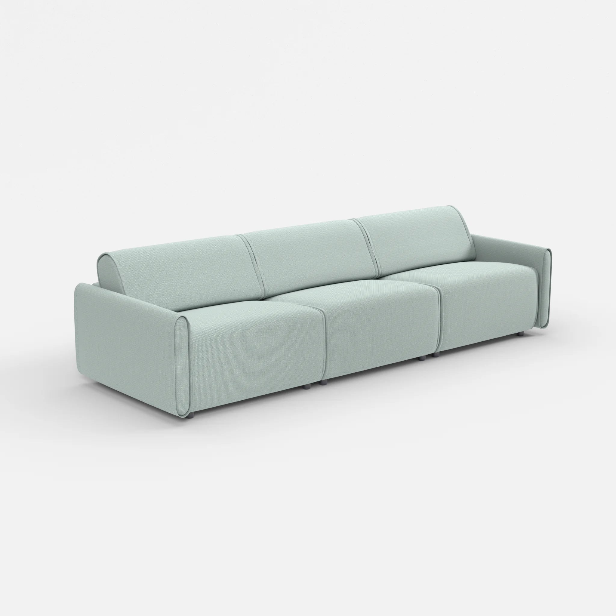 3 Sitzer Sofa Belleform mit schmaler Armlehne 3 credolake in Graublau von der Seite