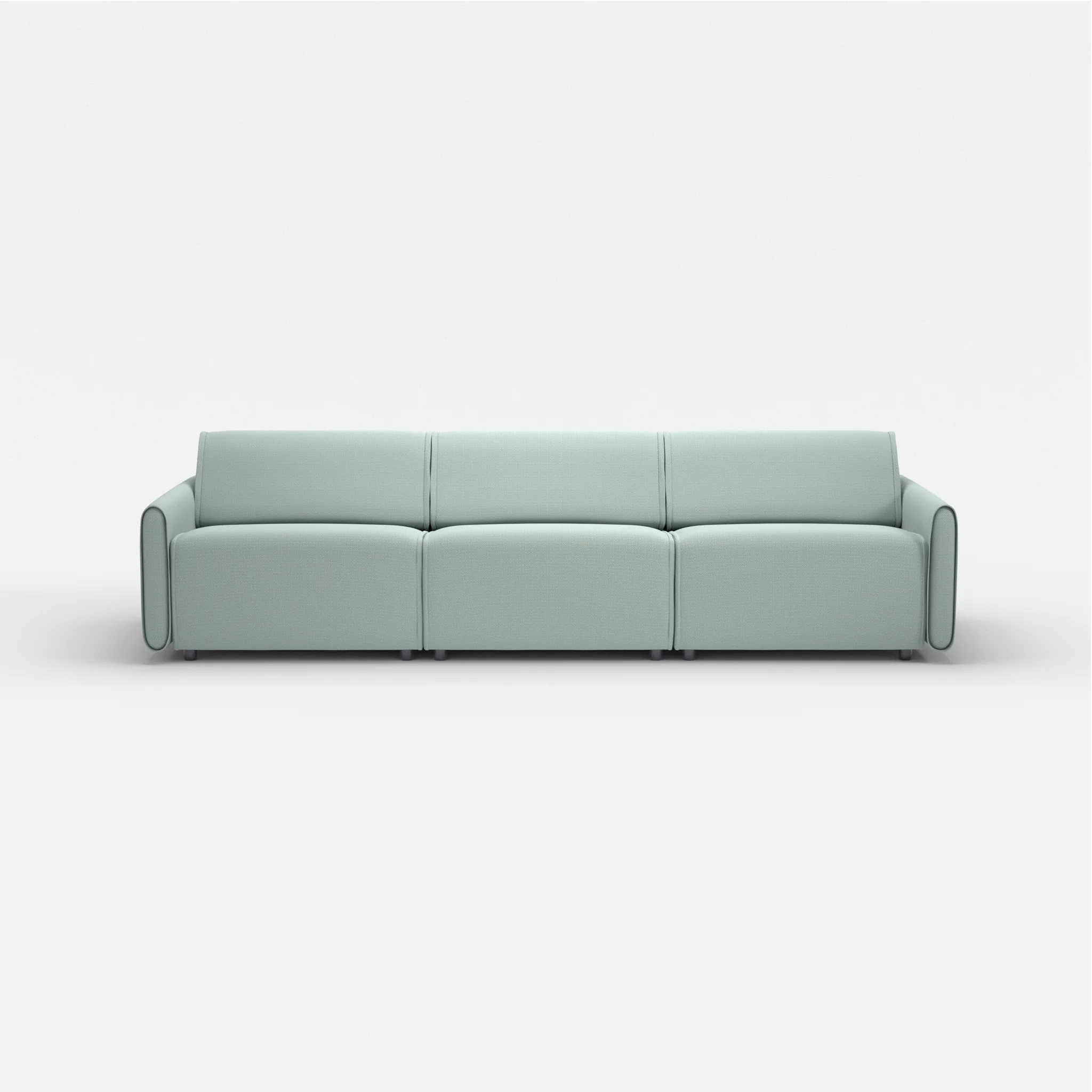 3 Sitzer Sofa Belleform mit schmaler Armlehne 3 credolake in Graublau von vorne