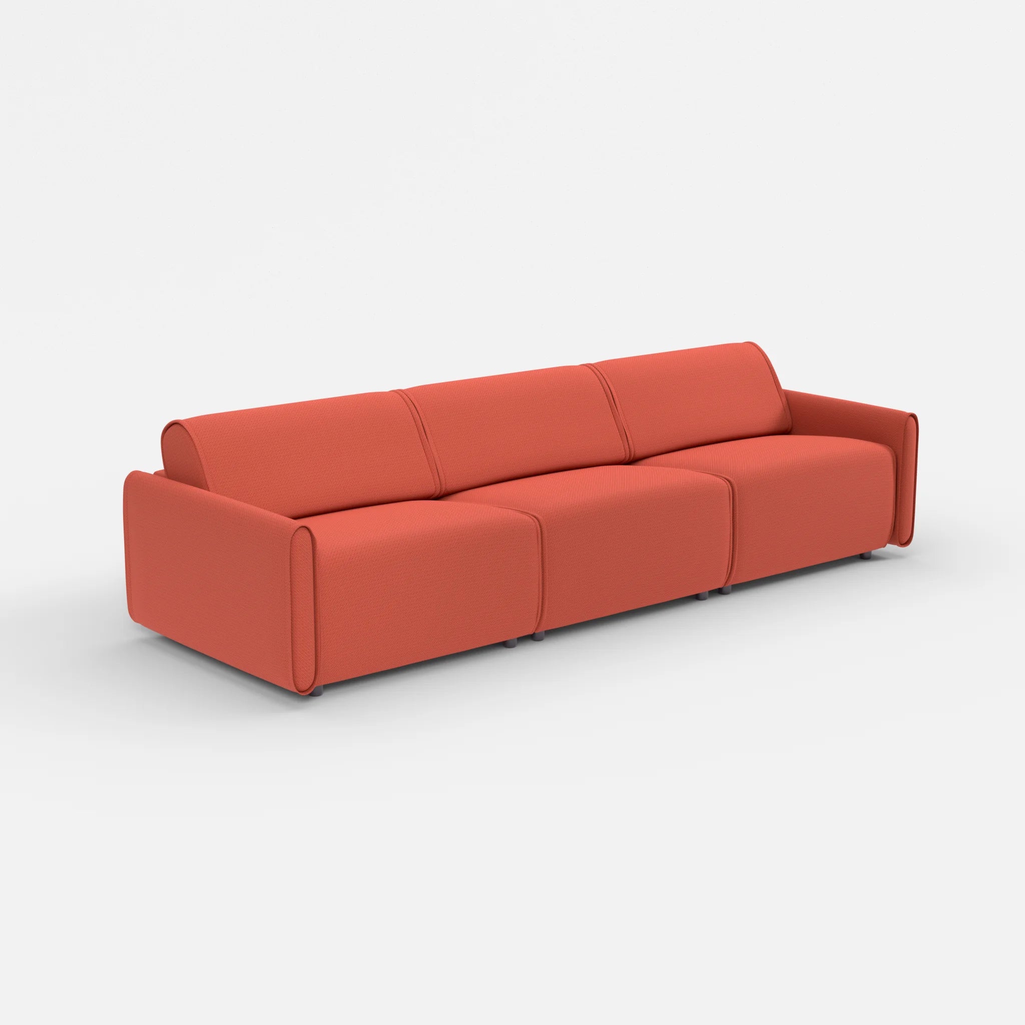 3 Sitzer Sofa Belleform mit schmaler Armlehne 3 credolampion in Rot von der Seite