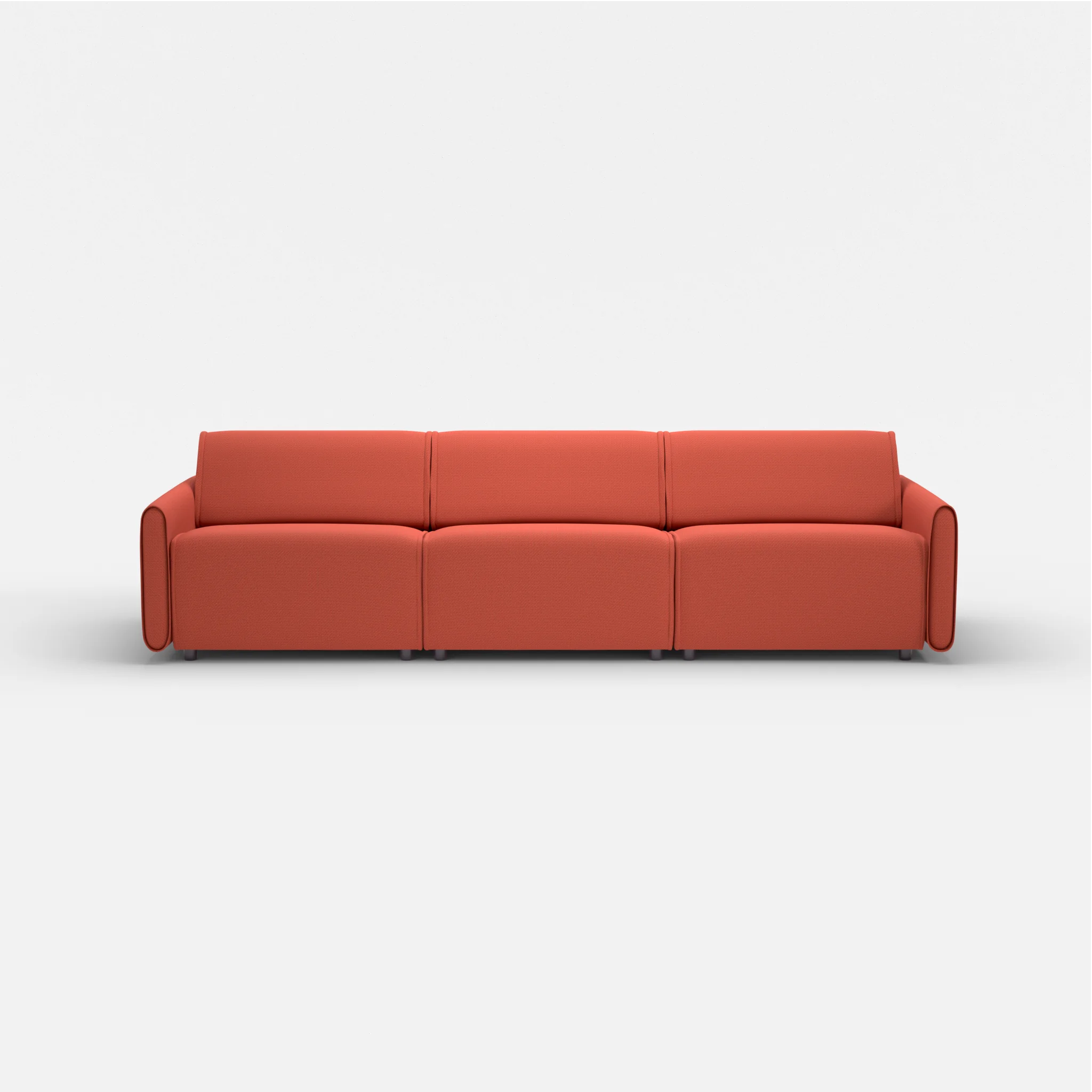 3 Sitzer Sofa Belleform mit schmaler Armlehne 3 credolampion in Rot von vorne