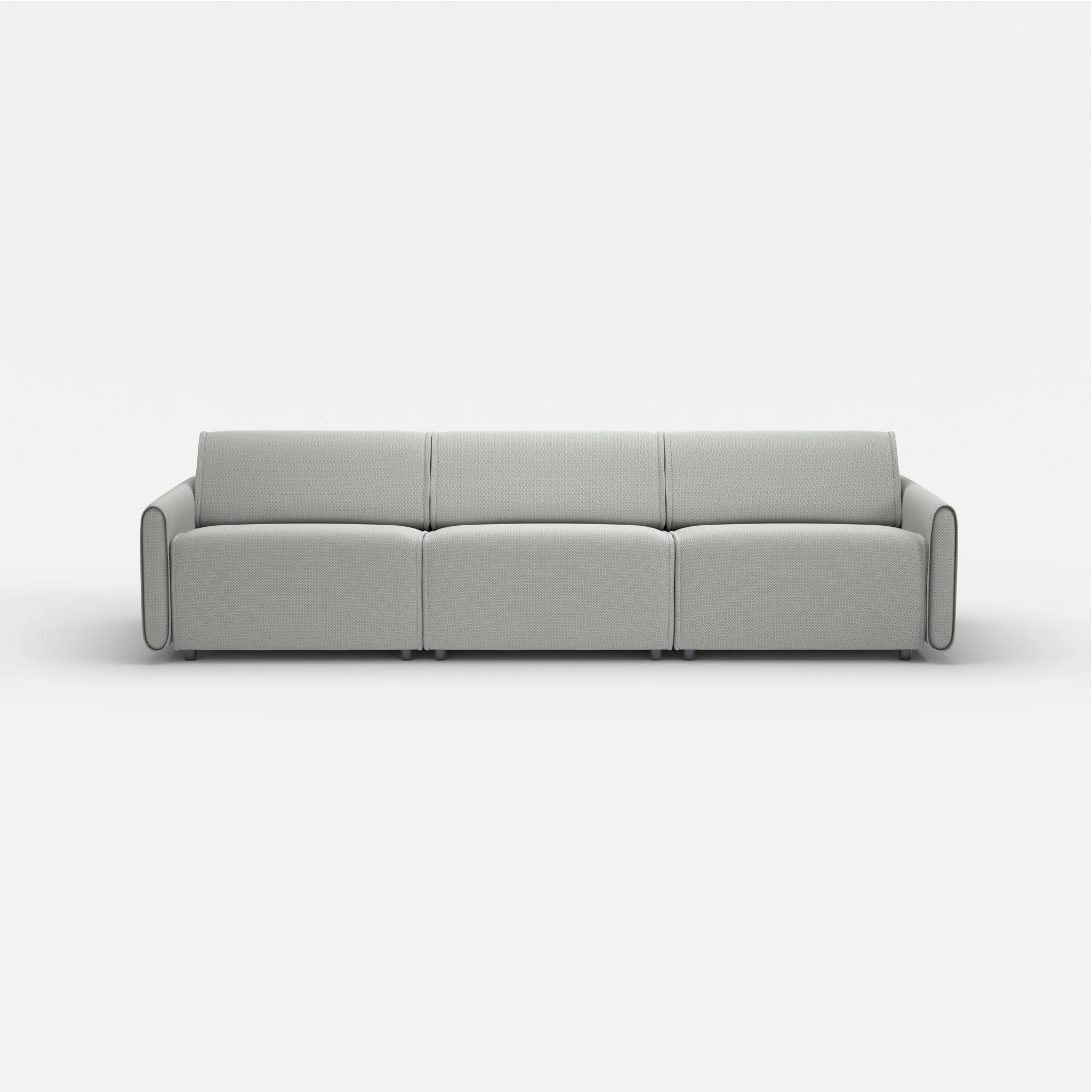 3 Sitzer Sofa Belleform mit schmaler Armlehne 3 credopepper in Dunkelgrau von vorne