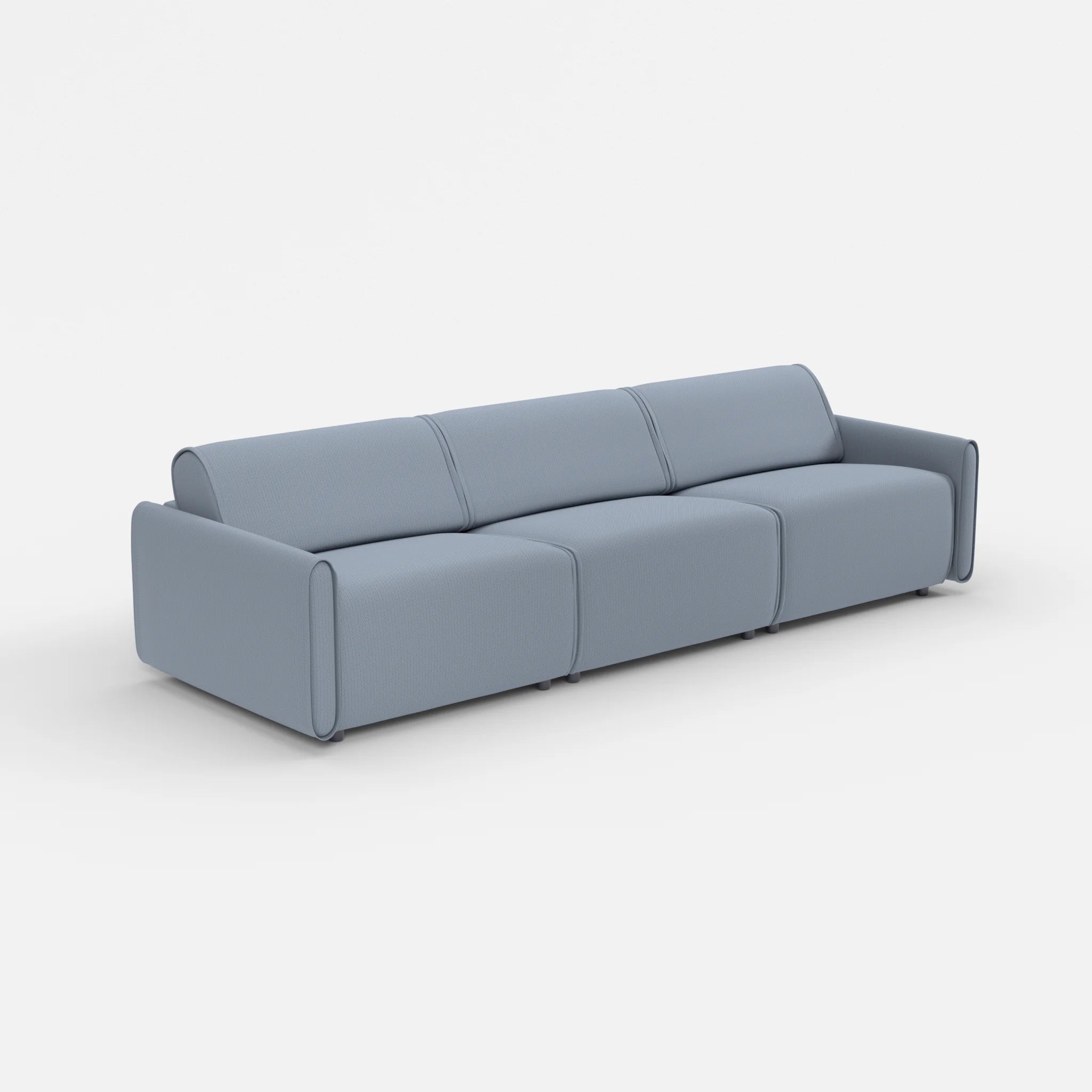 3 Sitzer Sofa Belleform mit schmaler Armlehne 3 credosea in Blau von der Seite