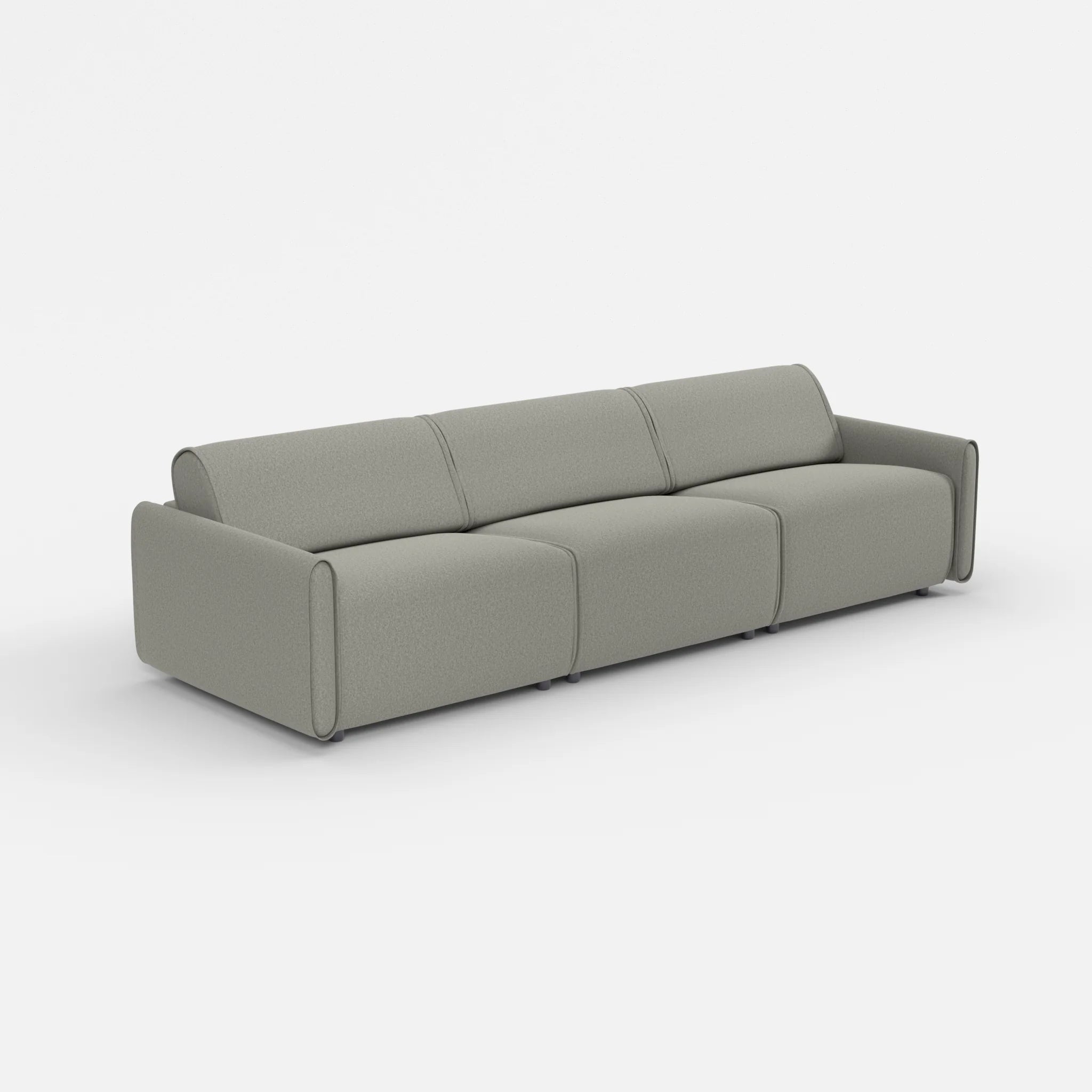 3 Sitzer Sofa Belleform mit schmaler Armlehne 3 dama0003 in Mittelgrau von der Seite
