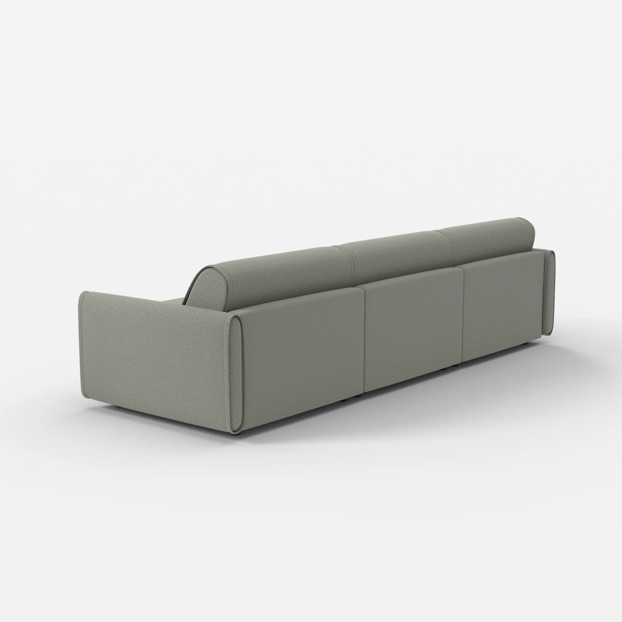 3 Sitzer Sofa Belleform mit schmaler Armlehne 3 dama0003 in Mittelgrau von hinten