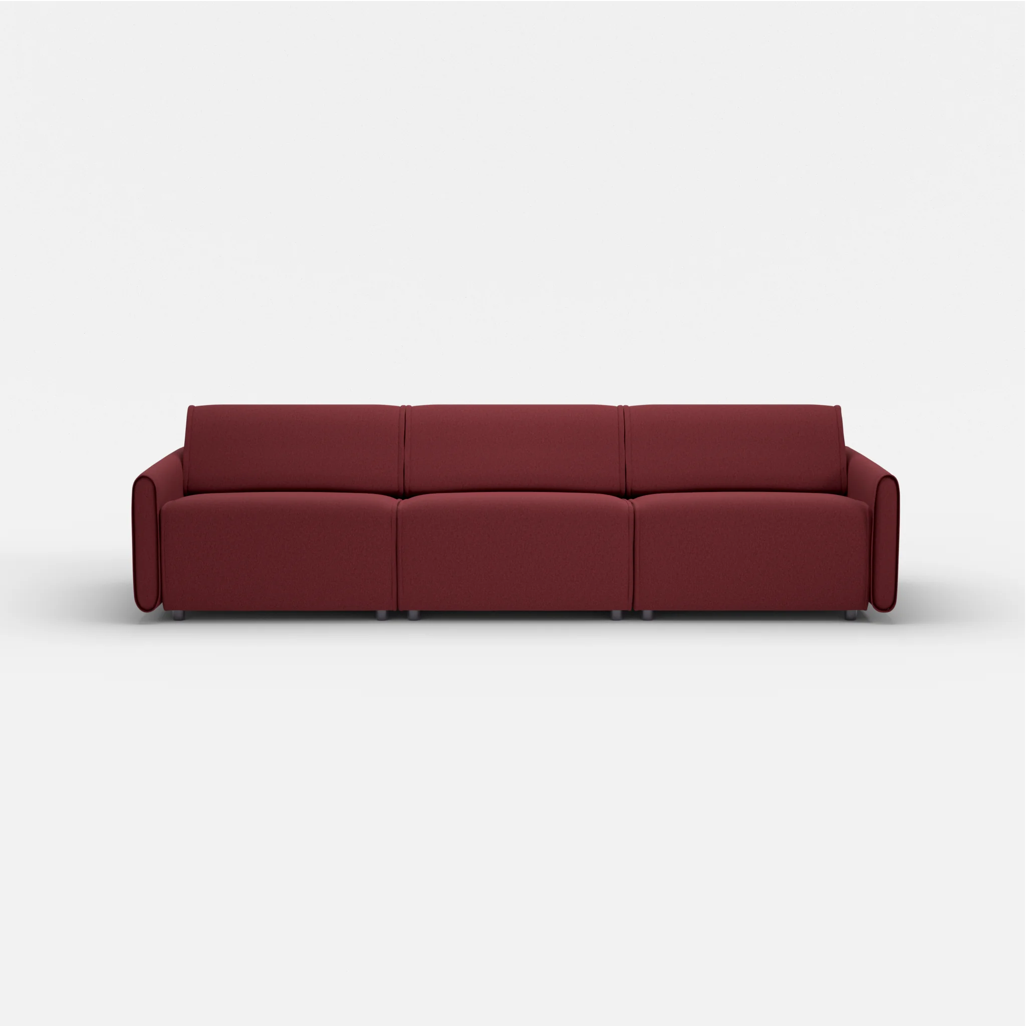 3 Sitzer Sofa Belleform mit schmaler Armlehne 3 dama0034 in Bordeaux von vorne