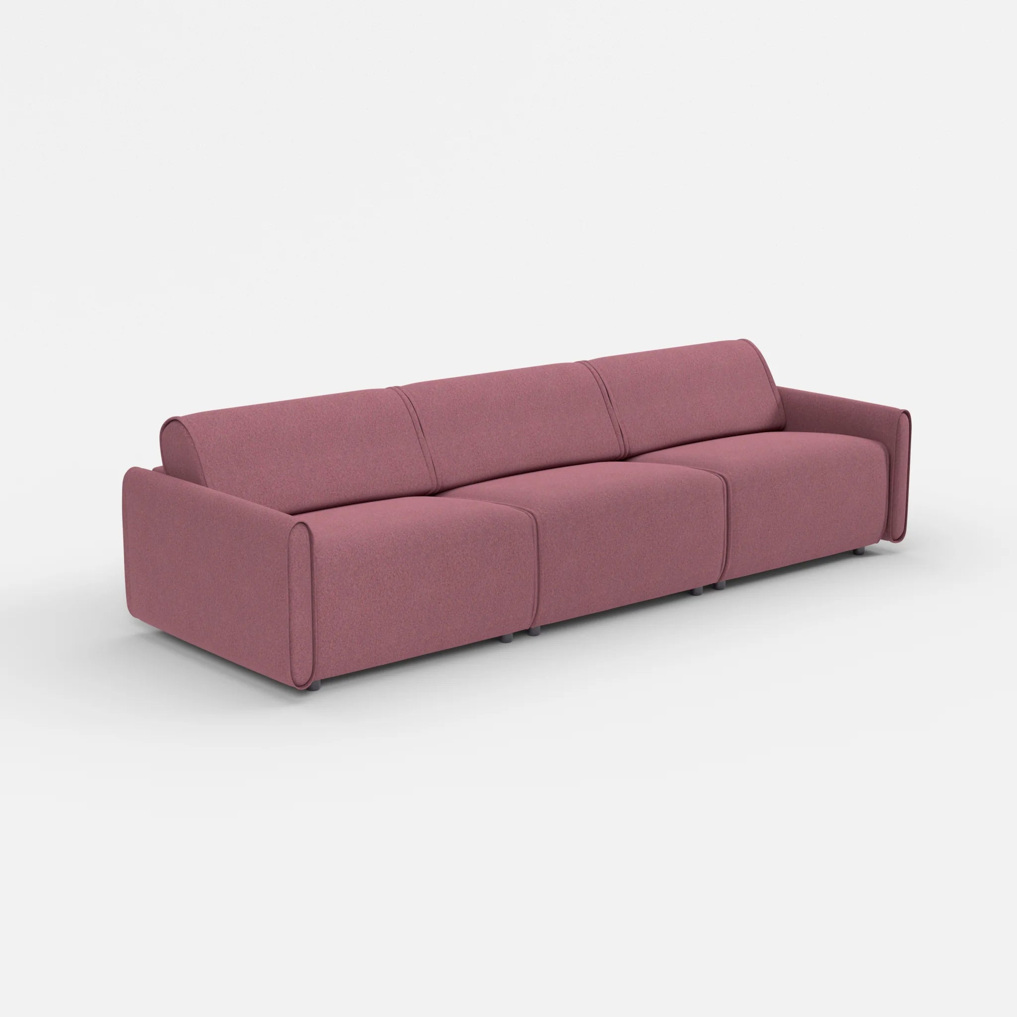 3 Sitzer Sofa Belleform mit schmaler Armlehne 3 dama0041 in Violett von der Seite