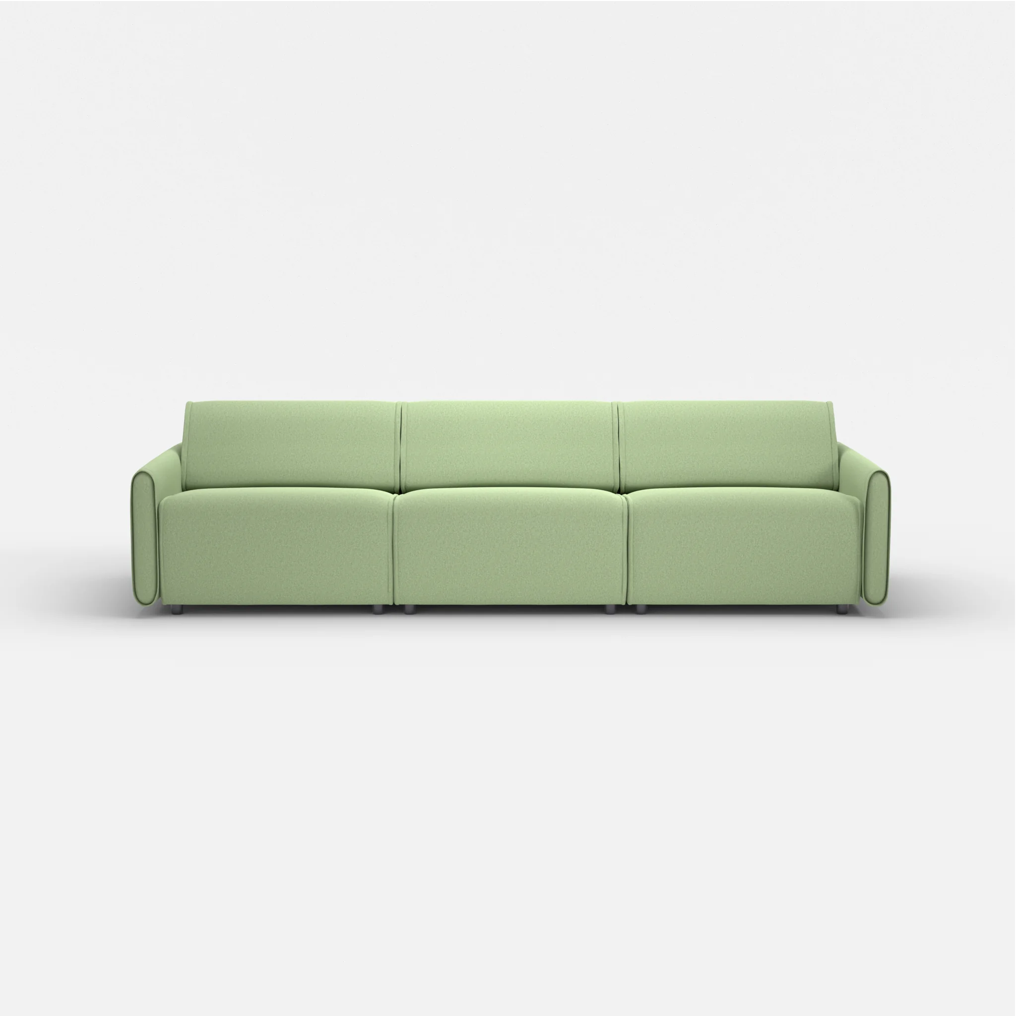 3 Sitzer Sofa Belleform mit schmaler Armlehne 3 dama0042 in Hellgrün von vorne