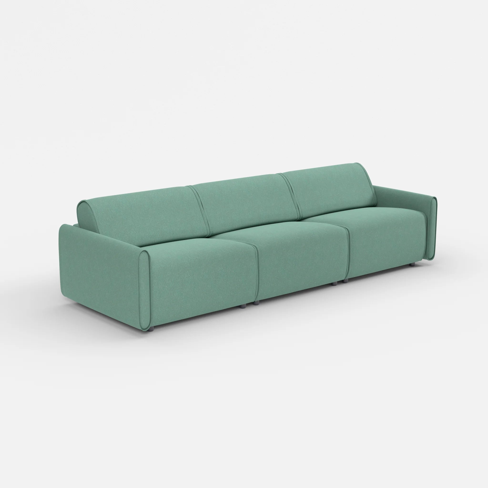 3 Sitzer Sofa Belleform mit schmaler Armlehne 3 dama0045 in Türkis von der Seite