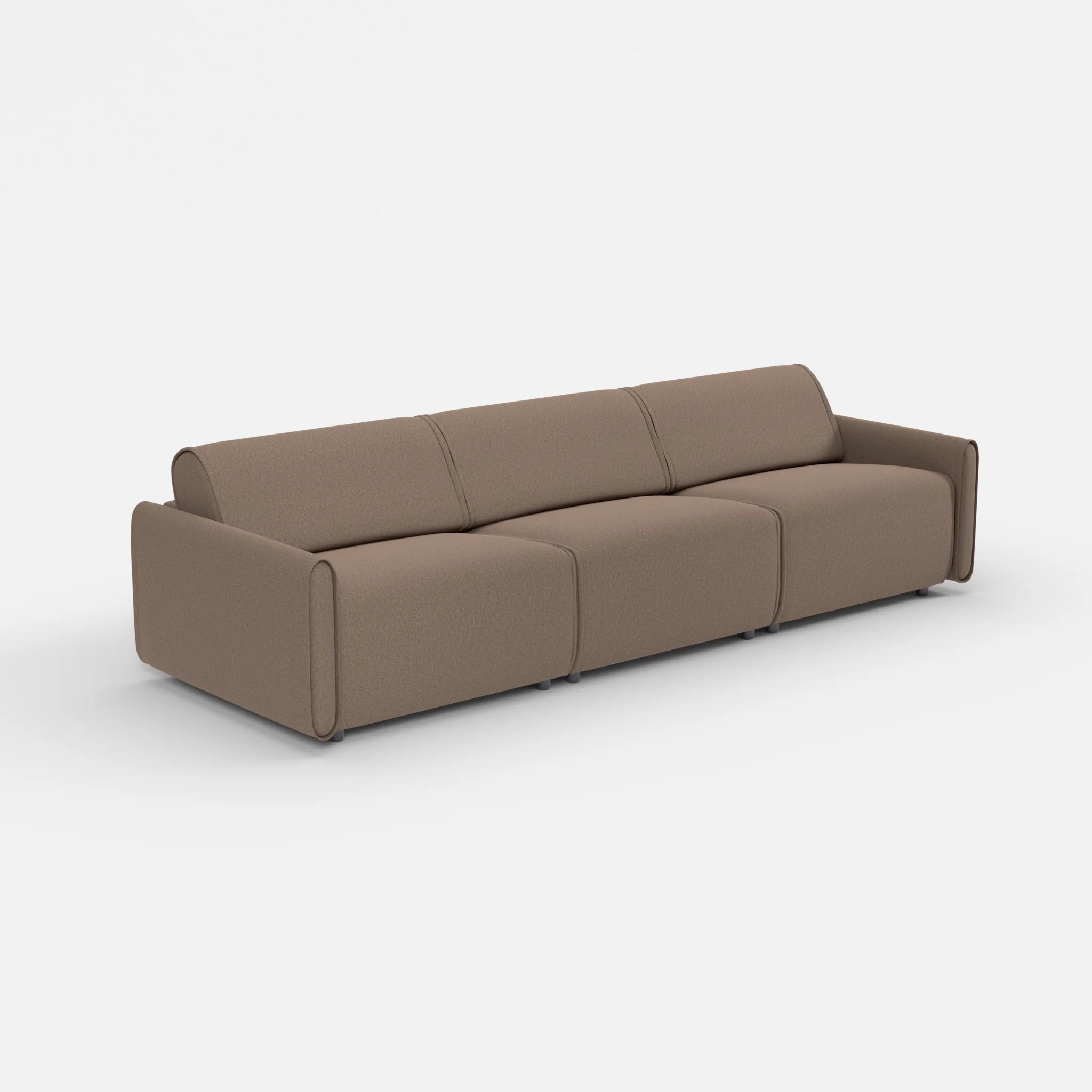 3 Sitzer Sofa Belleform mit schmaler Armlehne 3 dama0051 in Braun von der Seite